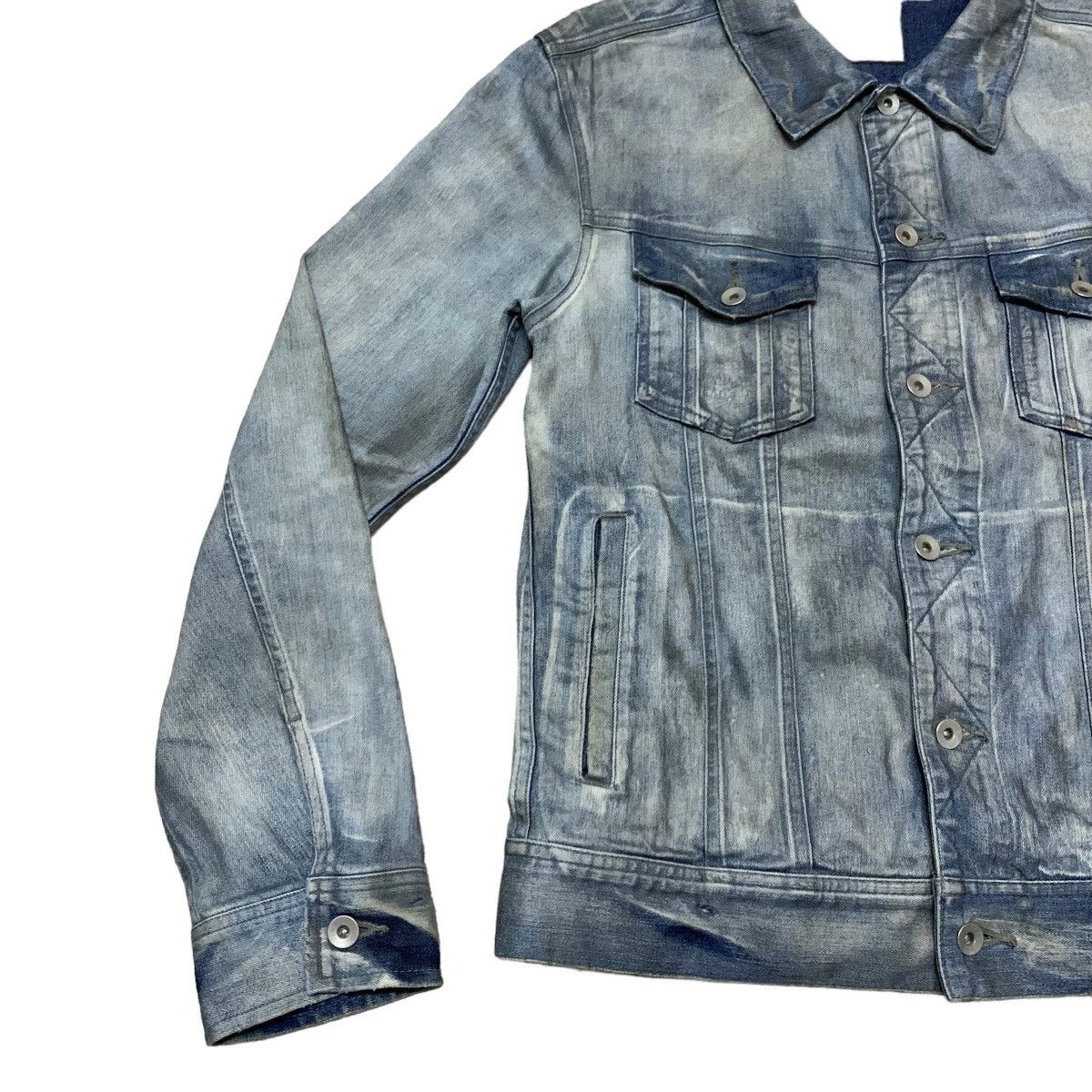 If Six Was Nine × Le Grande Bleu (L.G.B.) × semanticdesign Vintage Semantic Design Trucker Denim Waxed Jacket 2000s Size US L / EU 52-54 / 3 - 4 Thumbnail