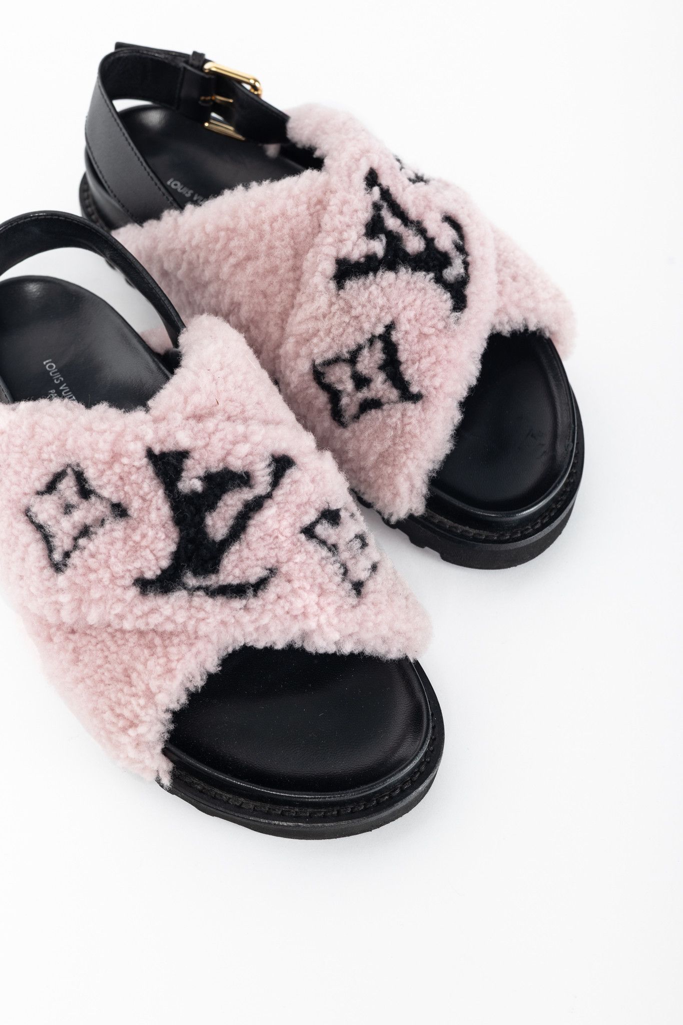Louis Vuitton Louis Vuitton Paseo Shearling Monogram Slingback Sandals Size US 9.5 / IT 39.5 - 7 Thumbnail