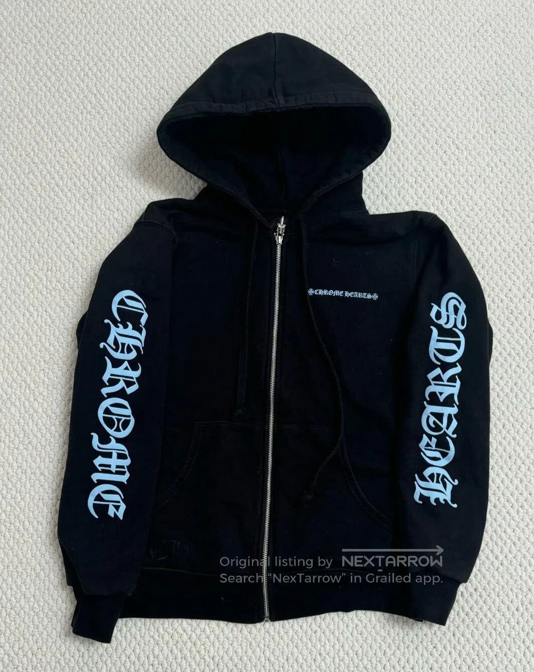Chrome Hearts black chrome hearts zip hoodie with blue print. Size US S / EU 44-46 / 1 - 1 Thumbnail