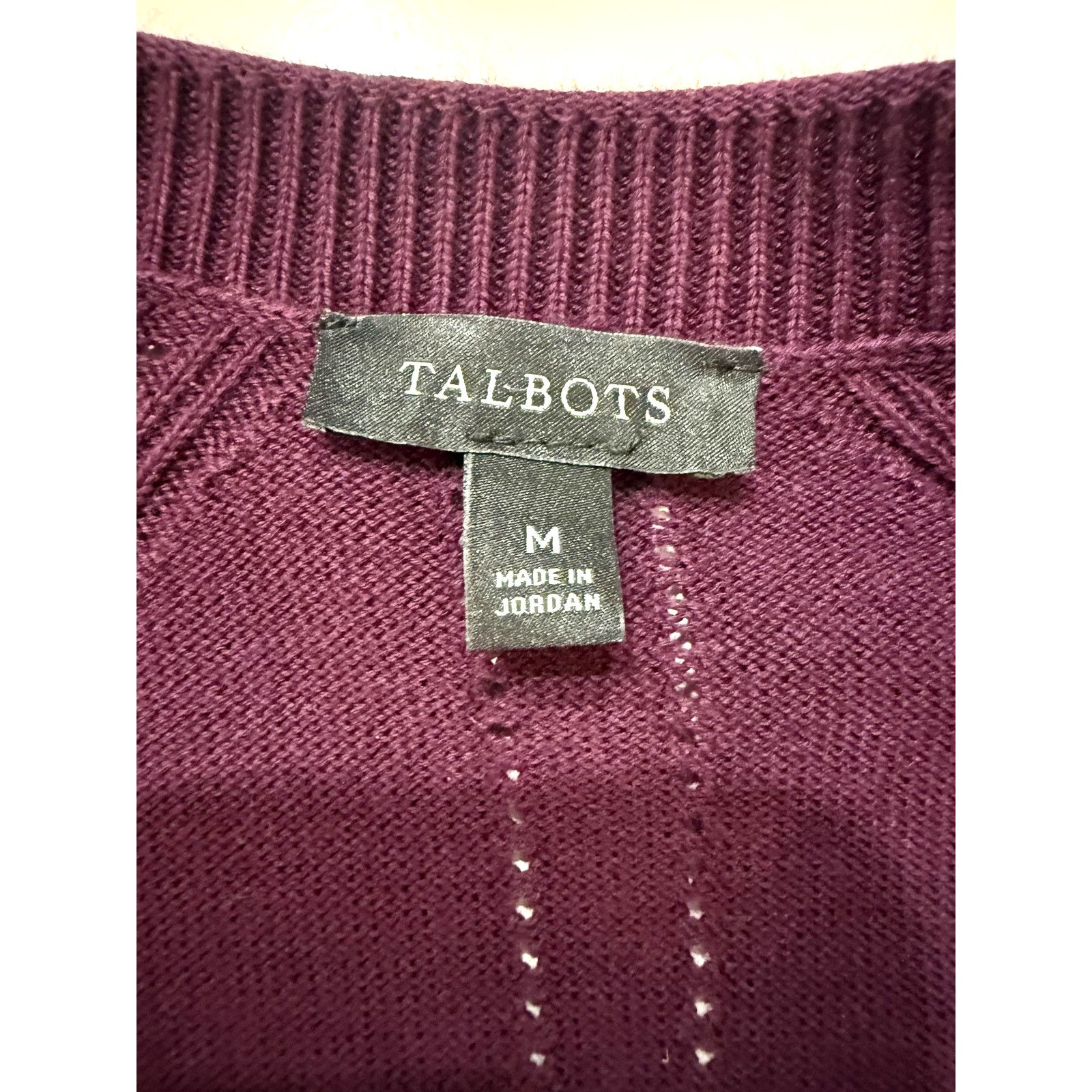 & Other Stories Talbots Cardigan Sweater Womens MED Purple Button V Neck Size M / US 6-8 / IT 42-44 - 3 Thumbnail