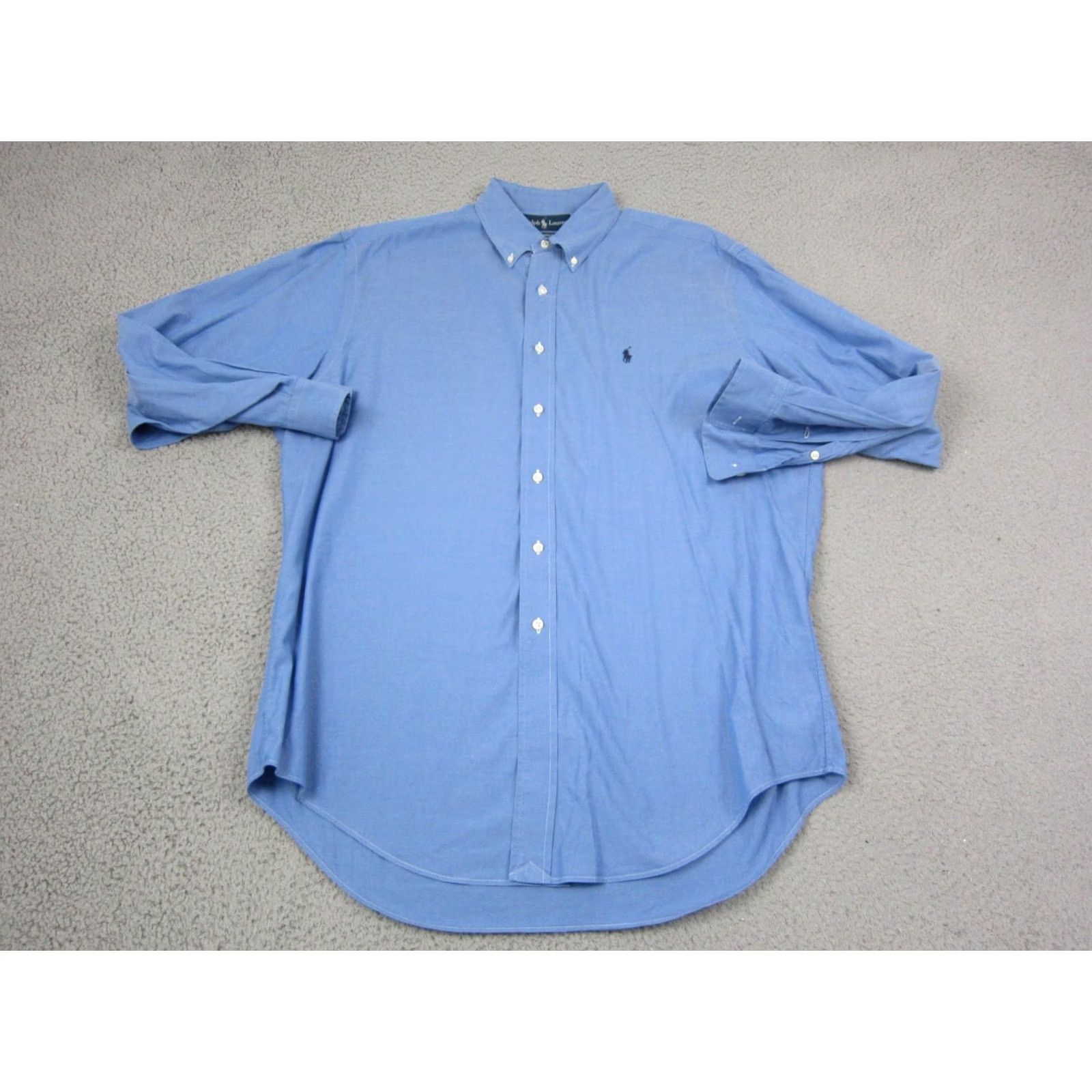 Ralph Lauren VINTAGE Ralph Lauren Shirt Mens XL Blue Black Pony Button-Up Collared Long Sleeve Casual Classic Dad Preppy All Seasons Easy Care 16 Size US XL / EU 56 / 4 - 2 Thumbnail