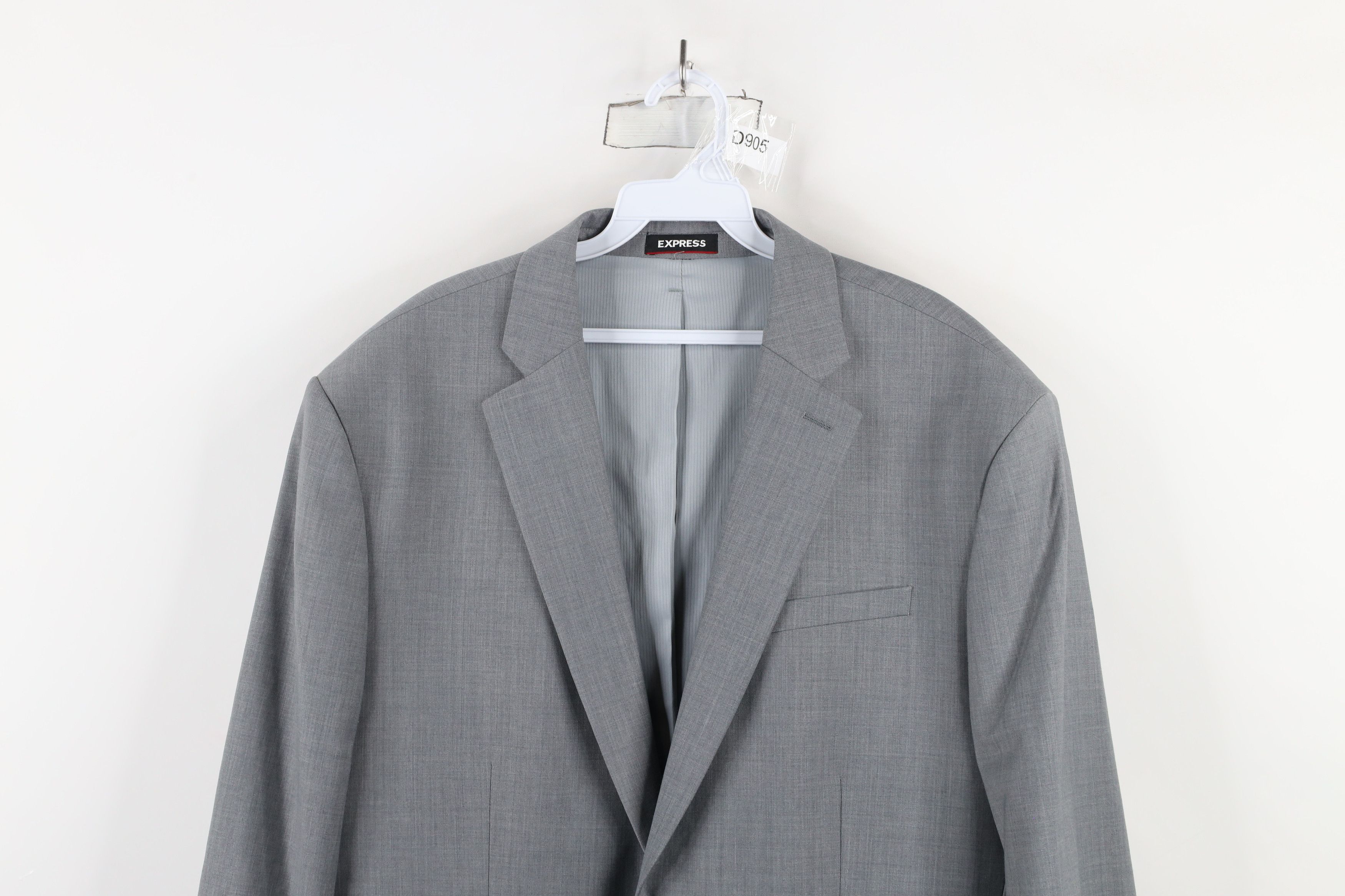 Express × Vintage Express Stretch+ Chambray 2 Button Suit Coat Jacket Gray Size US XXL / EU 58 / 5 - 2 Thumbnail
