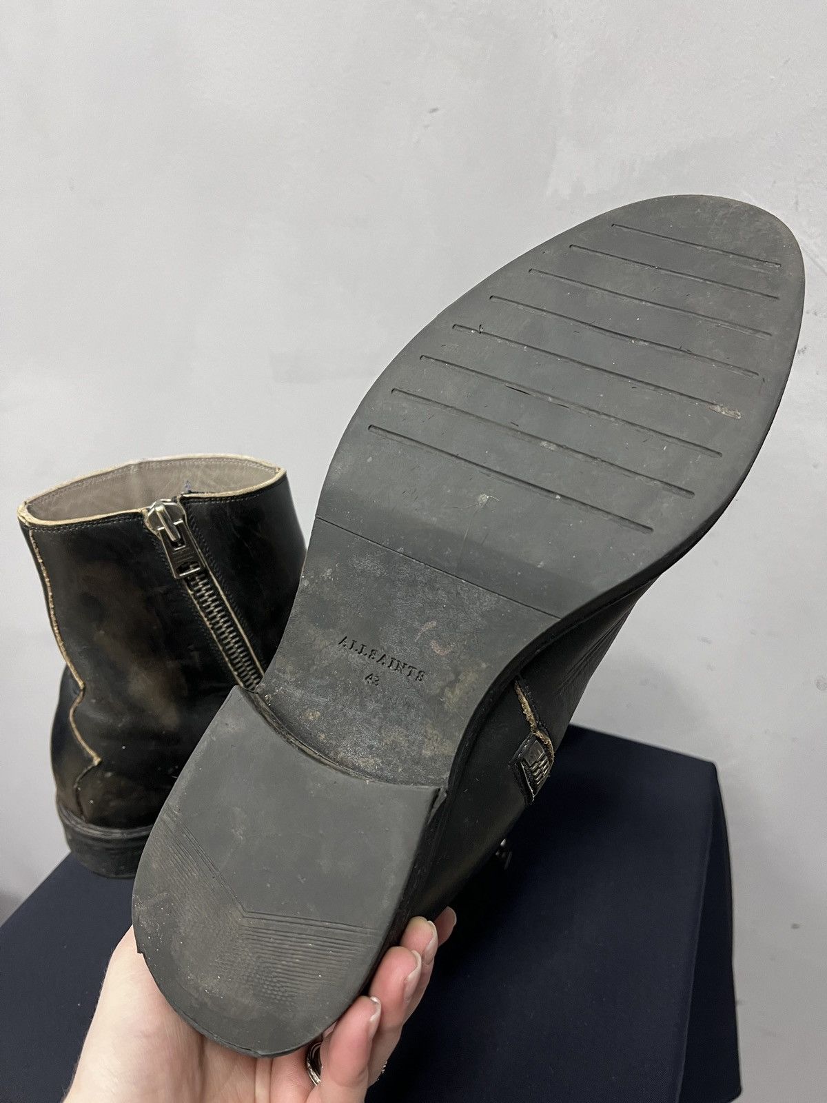 Allsaints Allsaint faded boots vintage moto archive style Size US 10 / EU 43 - 11 Thumbnail