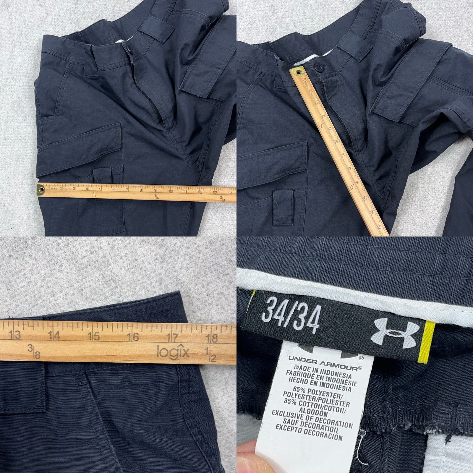 Under Armour Under Armour Cargo Pants Men 34x32 Navy Blue Rip Stop Tactical Performance Casual Size US 34 / EU 50 - 8 Thumbnail