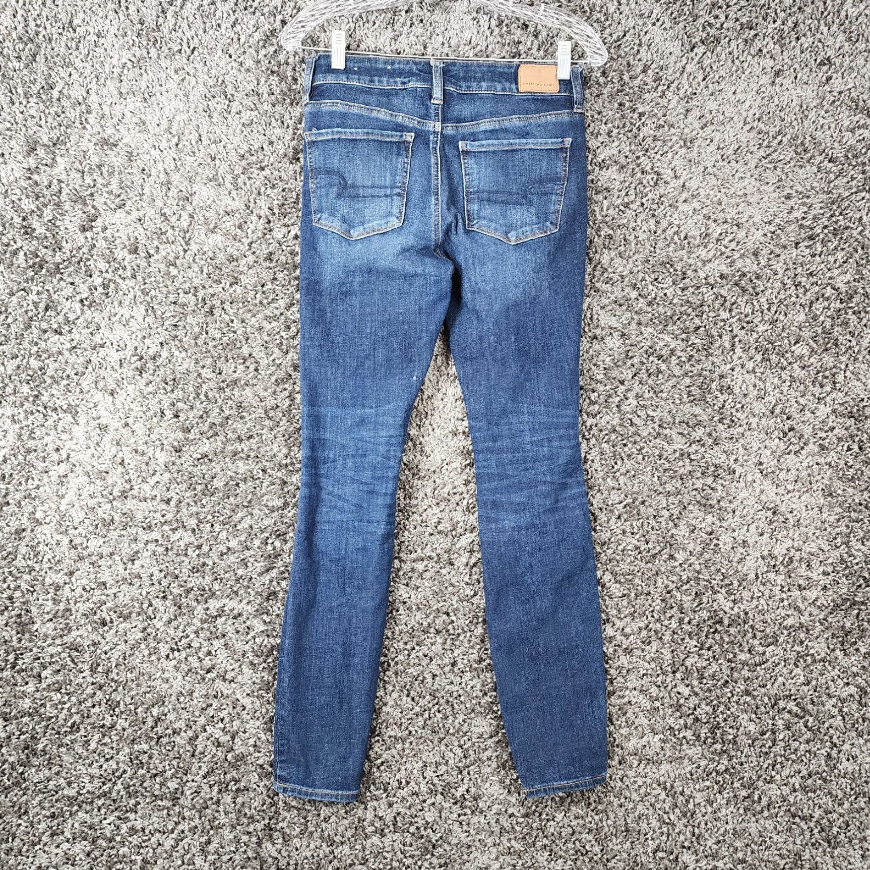 American Eagle Outfitters American Eagle Jeggings Womens Distressed High Rise Blue Size 4 Jeans Women Size 27" / US 4 / IT 40 - 7 Thumbnail