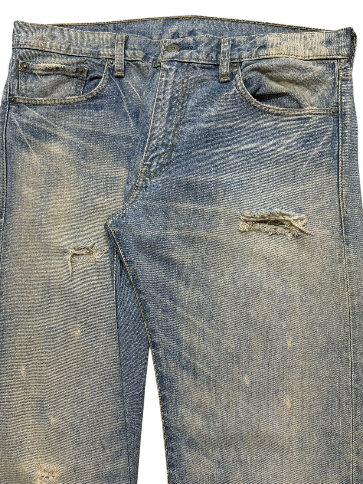 Levi's Vintage 90s Levis 505 Blue Faded Mud Wash Distress Straight Size US 35 - 4 Thumbnail