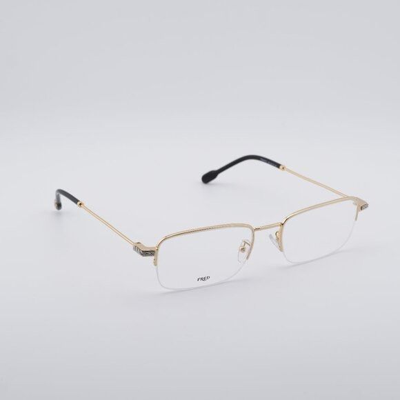 FRED Fred FG50007U 030 Eyeglasses Gold 56mm Rectangle Frame Size ONE SIZE - 1 Thumbnail