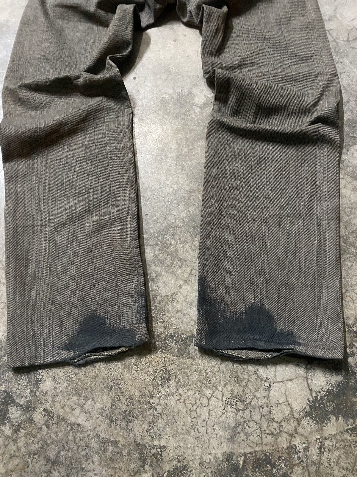 Edwin × Hysteric Glamour × Tornado Mart Baggy Jeans Edwin Grey Fade Pinstripes Distressed Jeans Size US 29 - 11 Thumbnail