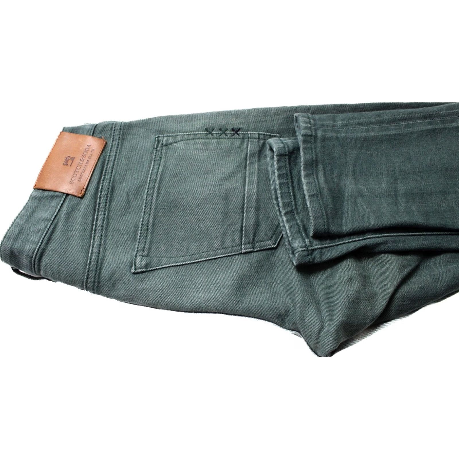 Scotch & Soda Scotch & Soda Men's Jeans Slim Fit W30/L32 Green Denim Pants Zip Fly Size US 30 / EU 46 - 4 Thumbnail
