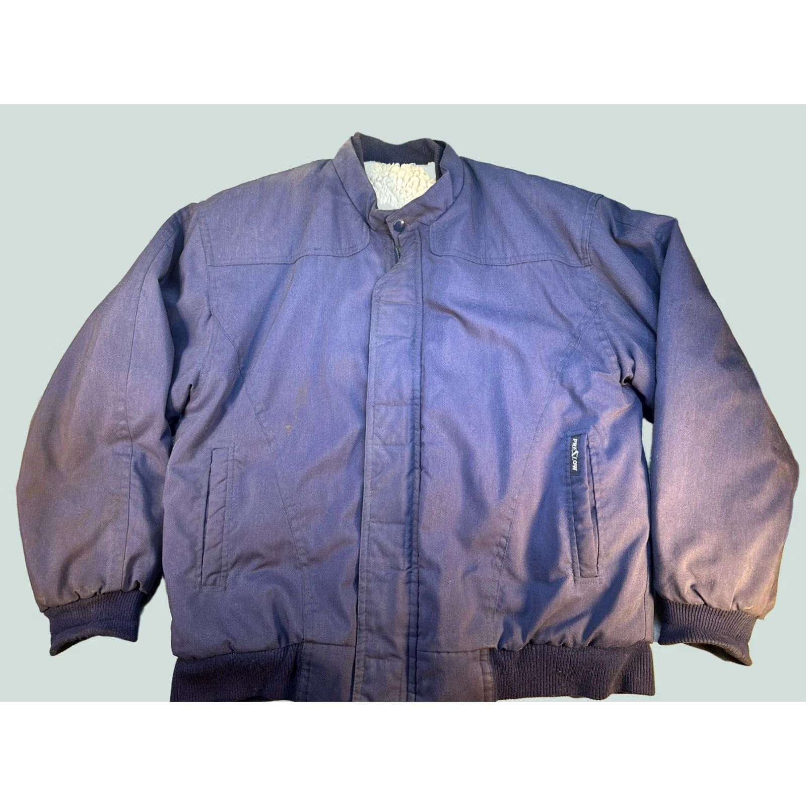 Vintage Preslow Original Sherpa Lined Work Jacket 42 Navy Blue Mexico Vintage Retro Jacket Mens Regular Size 42 Size US XS / EU 42 / 0 - 1 Thumbnail
