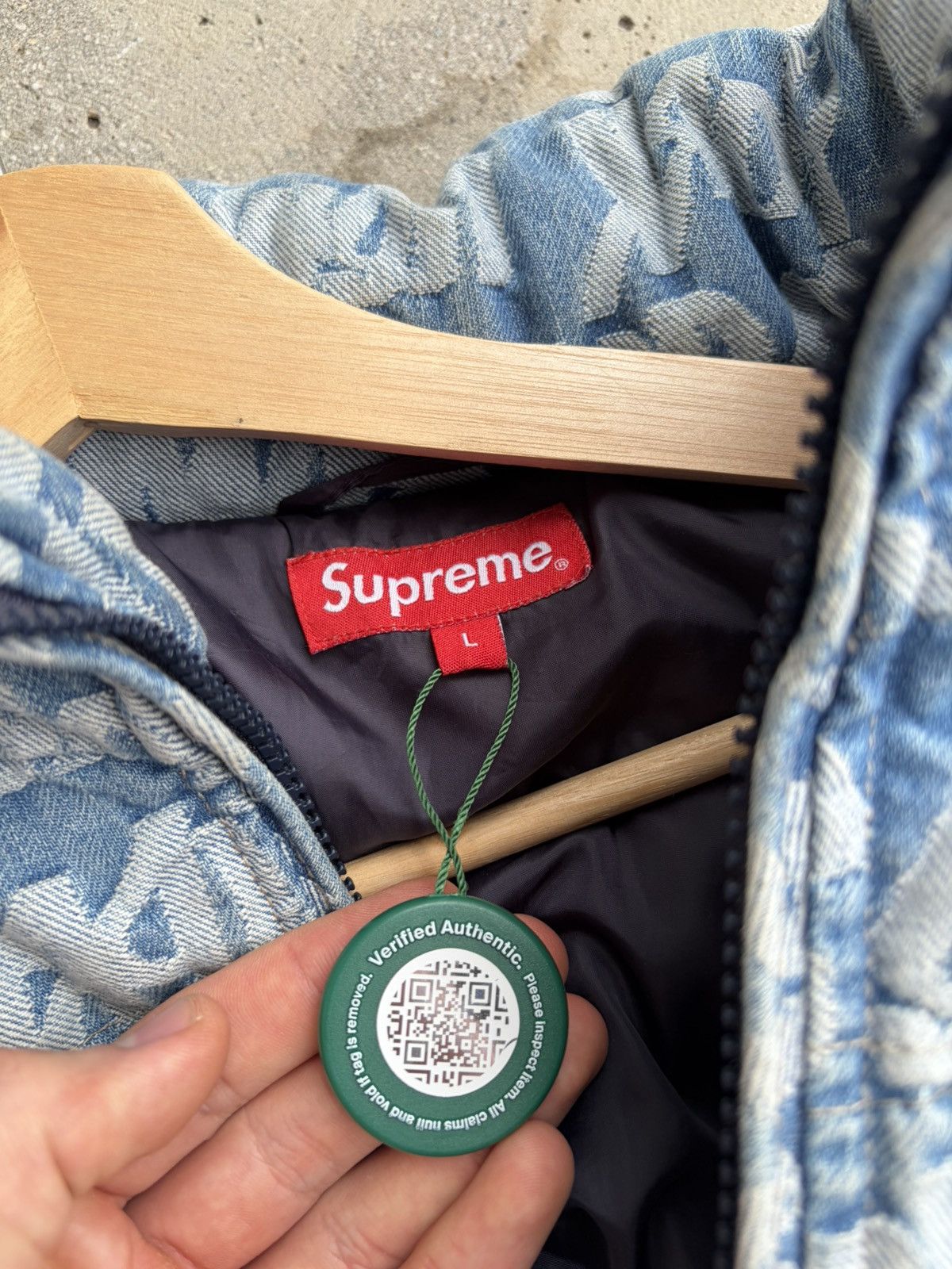 Supreme Supreme Fat Tip Jacquard Denim Jacket Size US L / EU 52-54 / 3 - 4 Thumbnail