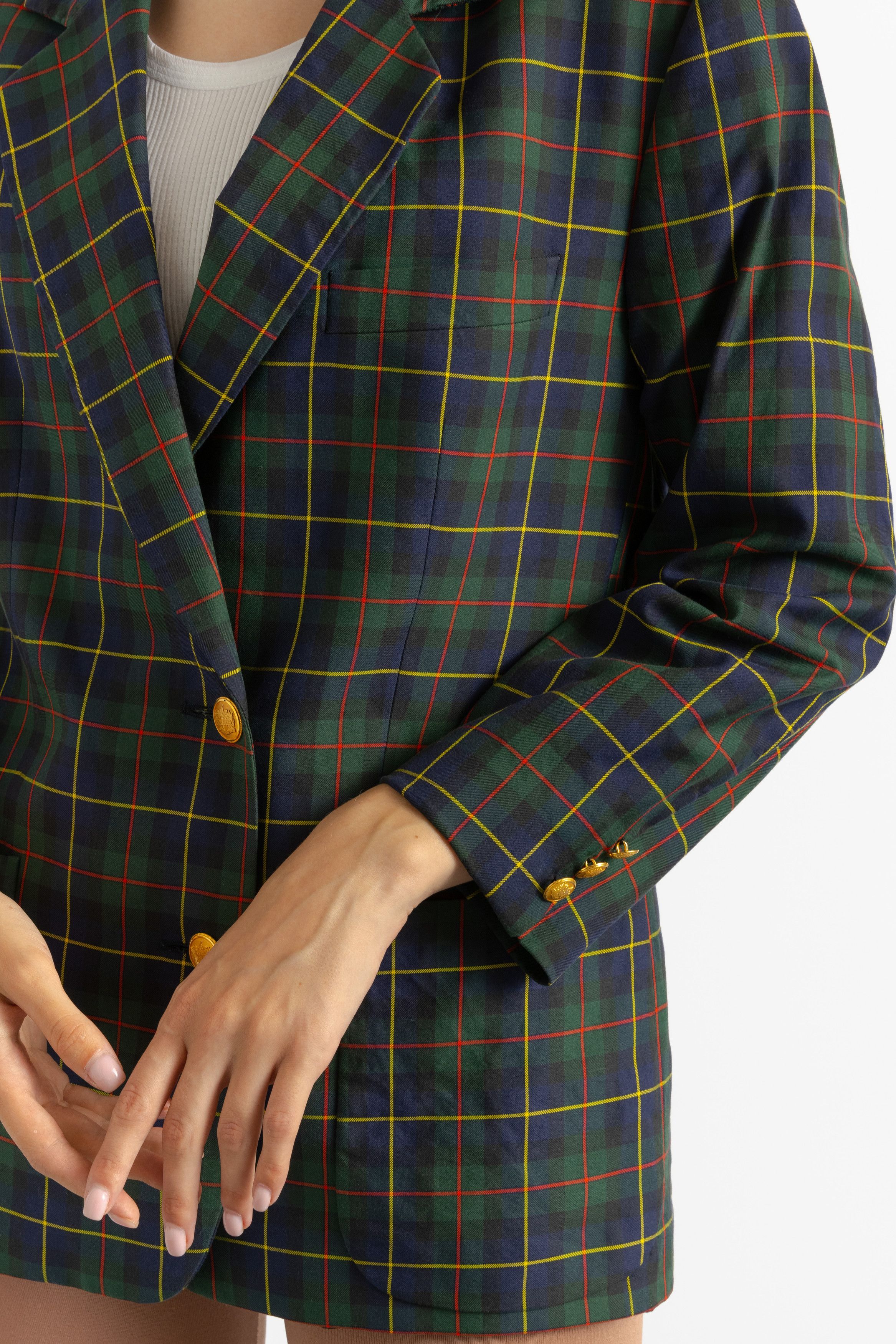 Burberry Burberry's Cotton Blazer Checked Green Blazer 8704 Size M / US 6-8 / IT 42-44 - 8 Thumbnail