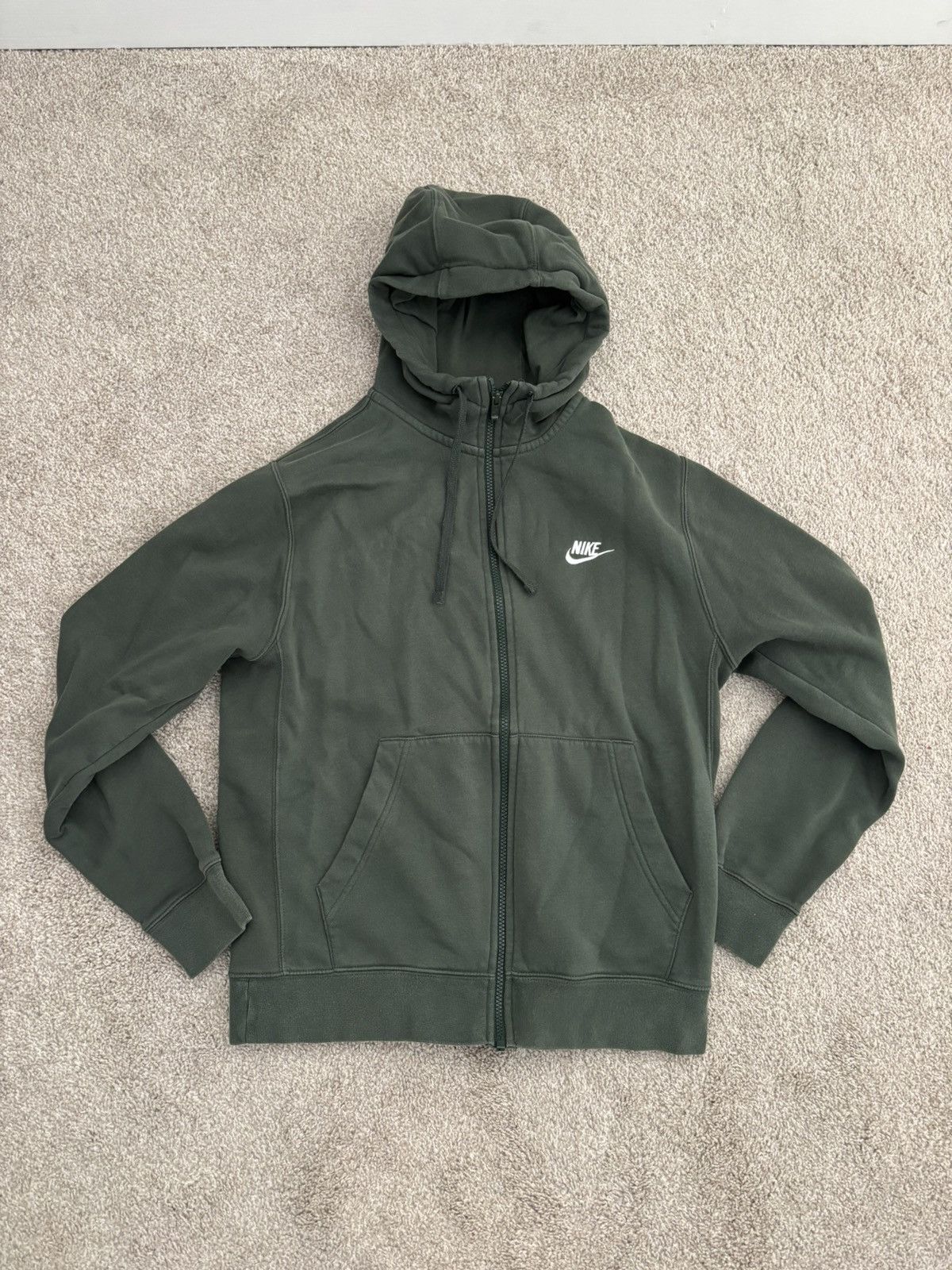Nike Nike Olive Green Zip-Up Jacket Size US S / EU 44-46 / 1 - 1 Thumbnail