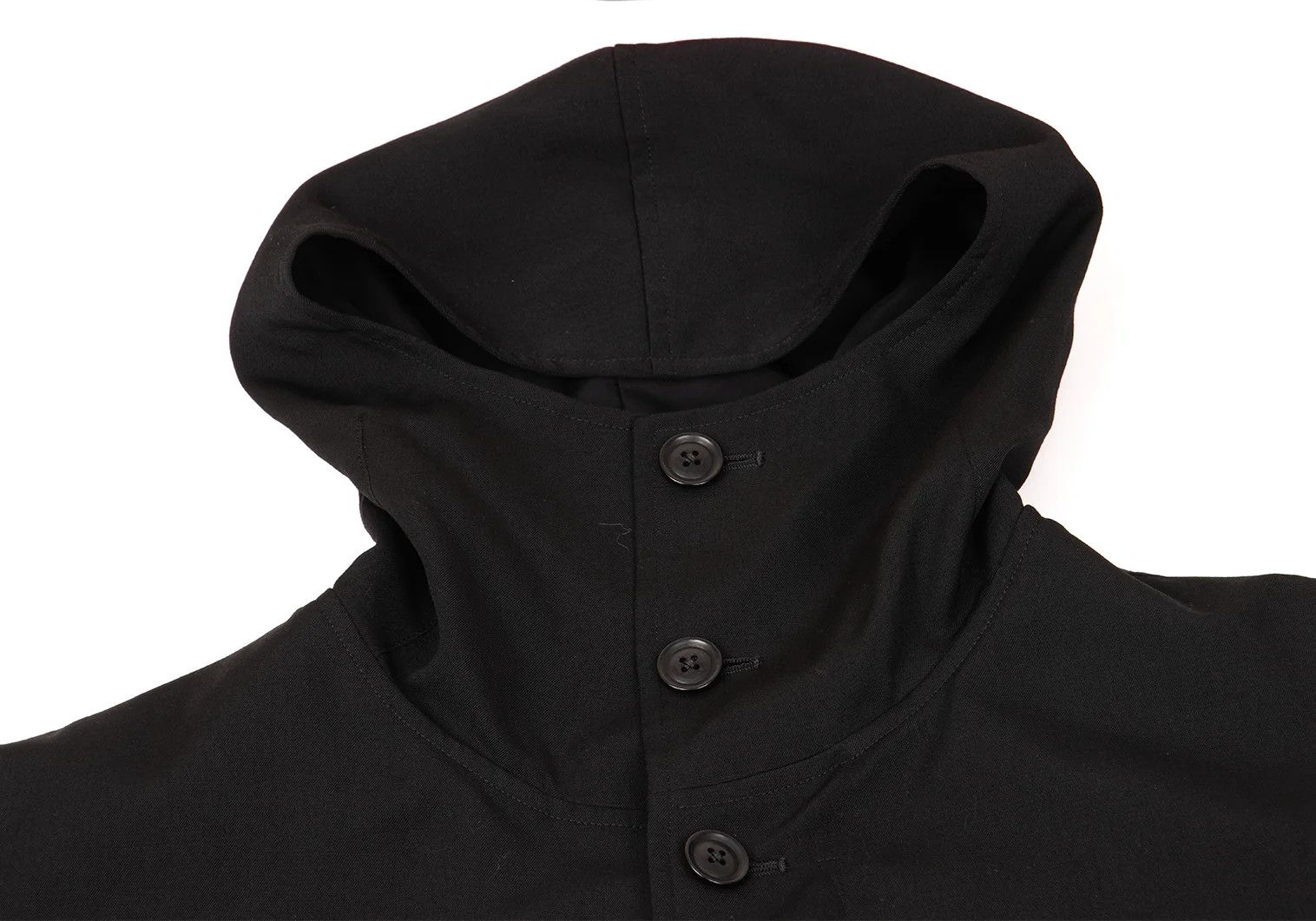 Yohji Yamamoto Yohji Yamamoto Black Wool Gabardine Long Coat Size US L / EU 52-54 / 3 - 3 Thumbnail