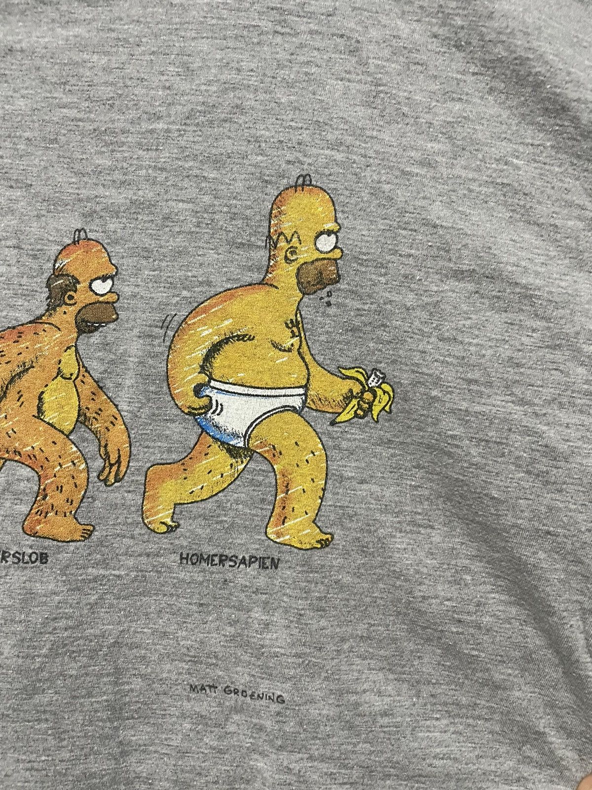 Vintage 1996 Vintage Homersapien Simpsons Gray Cartoon Tee L Size US L / EU 52-54 / 3 - 6 Thumbnail