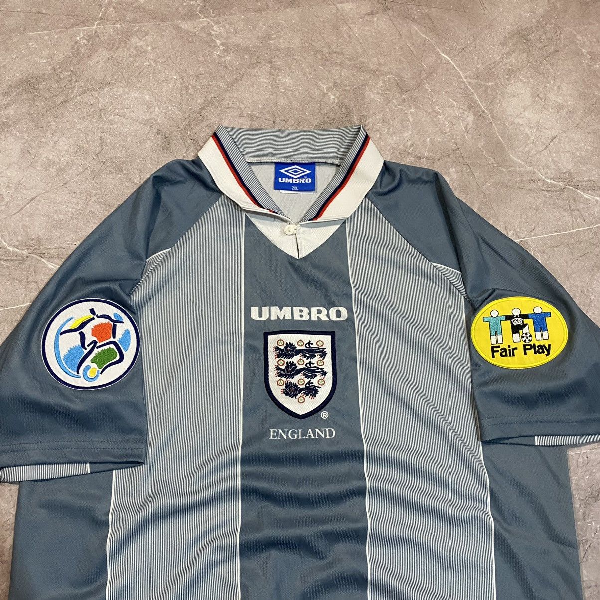 Umbro VINTAGE UMBRO TEE SOCCER JERSEY CENTER LOGO FAIR PLAY 90s Size US XXL / EU 58 / 5 - 3 Thumbnail
