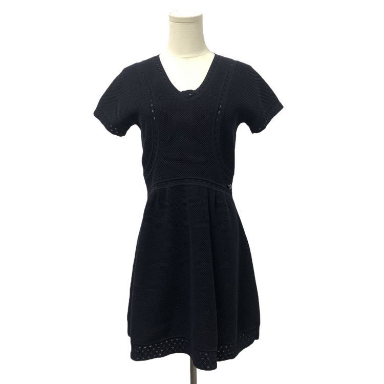 Chanel Chanel Black Knit Short Sleeve Dress Size 38 Size S / US 4 / IT 40 - 1 Thumbnail