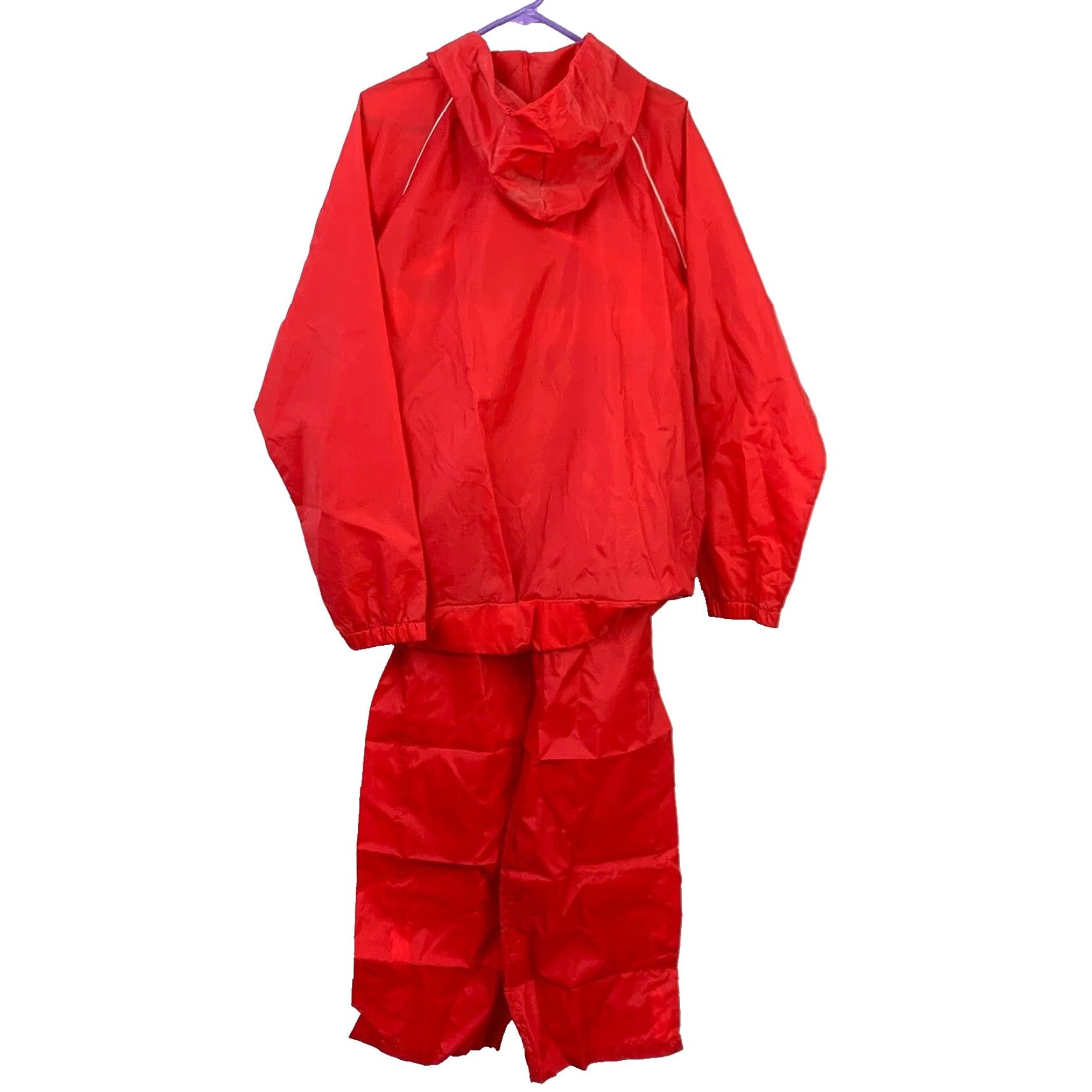 Champion VINTAGE Champion Windbreaker Red Nylon Track Suit Set Shirt Pants XL Mens 70s 2 Piece Track Jacket Track Pants Nylon Zipper Athletic Activewear Size US XL / EU 56 / 4 - 5 Thumbnail