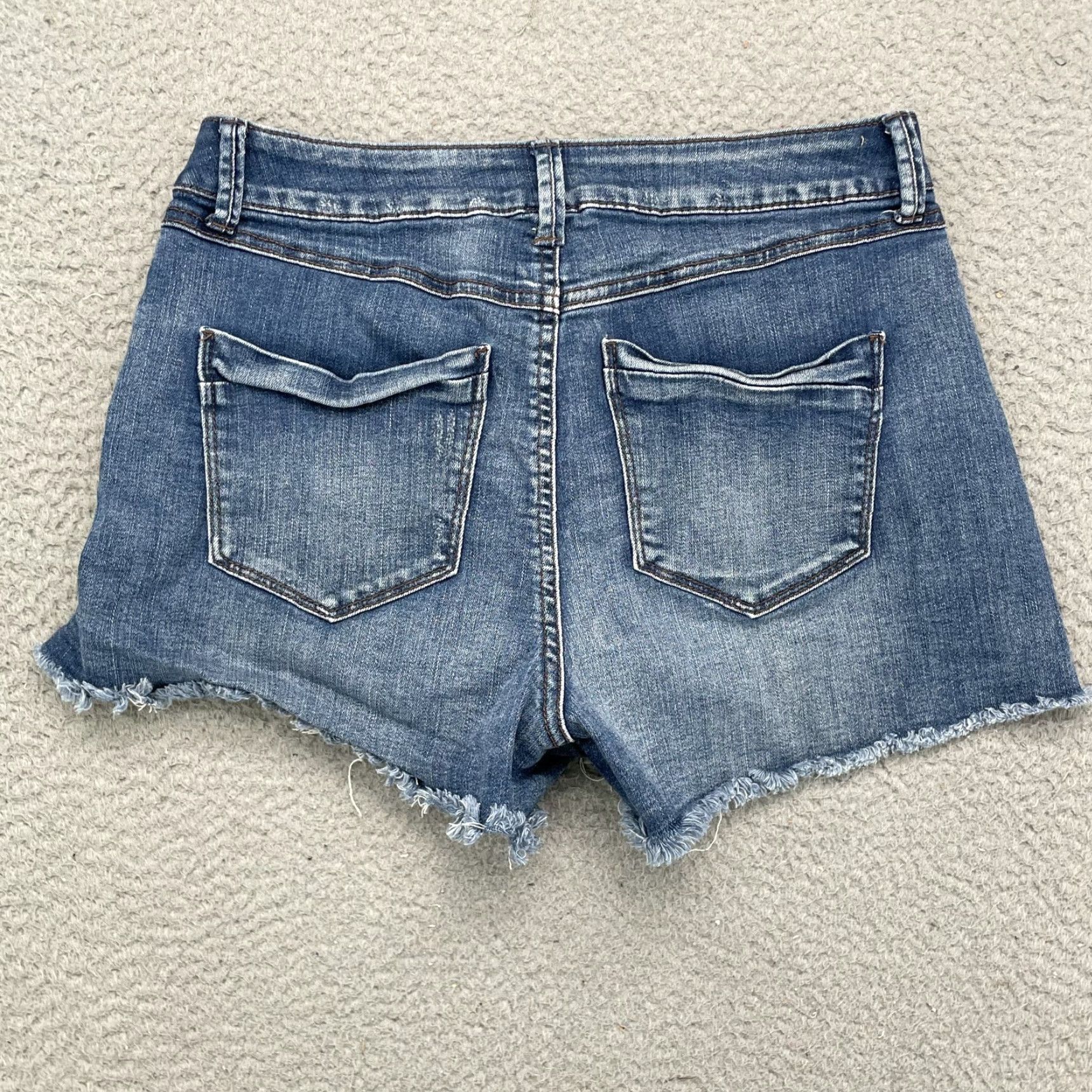 Vintage Rewash Shorts Women's 30 Cut Off Denim Daisy Dukes 90's Y2K Grunge Festival Blue 2.0 in. Size 30" / US 8 / IT 44 - 7 Thumbnail