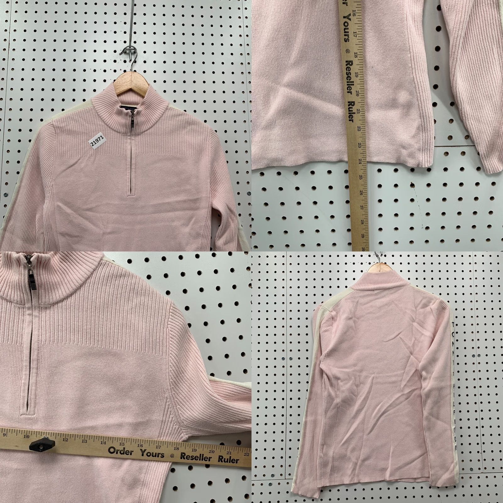 Tommy Hilfiger Tommy Hilfiger 1/4 Zip Pullover Sweater Womens Large Spell Out Long Sleeve Pink 18x24 Mens/Womens Size L / US 10 / IT 46 - 9 Thumbnail