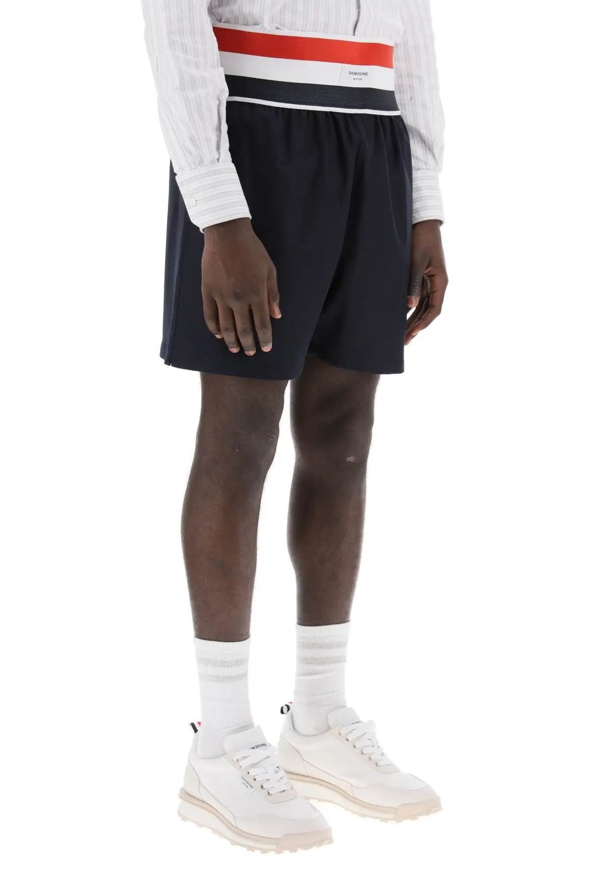 Thom Browne o1s22i1n0324 Elastic Waistband Bermuda Short in Blue Size US 34 / EU 50 - 2 Thumbnail