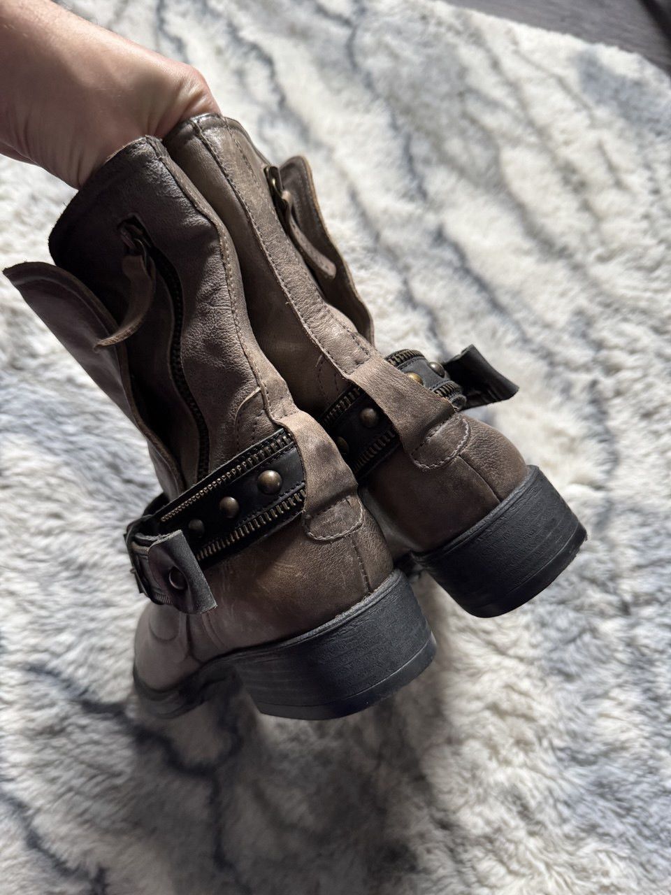 Vintage Vintage Leather Ankle Boots Zip Buckle Biker A.S. 98 style Size US 7 / IT 37 - 6 Thumbnail