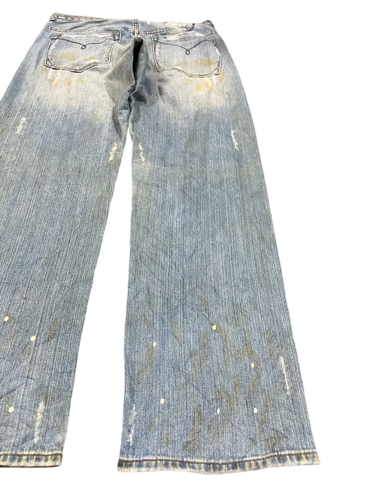 If Six Was Nine Vintage Azzure Baggy Paint Splatter Denim Size US 37 - 7 Thumbnail