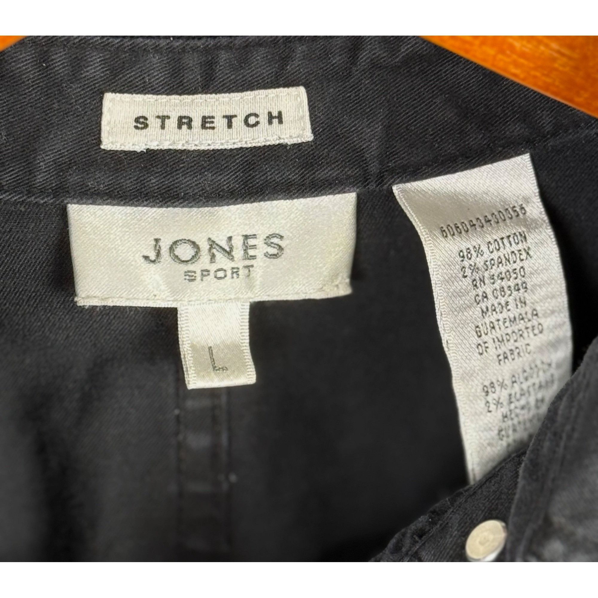 Jones New York Jones Sport Black Stretch Denim Jacket Button-Front Size L Size L / US 10 / IT 46 - 2 Thumbnail
