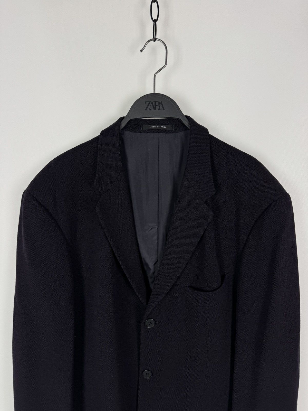 Emporio Armani 70-80’s Vintage Emporio Armani Wool Classic Blazer Jacket Size 44R - 3 Thumbnail