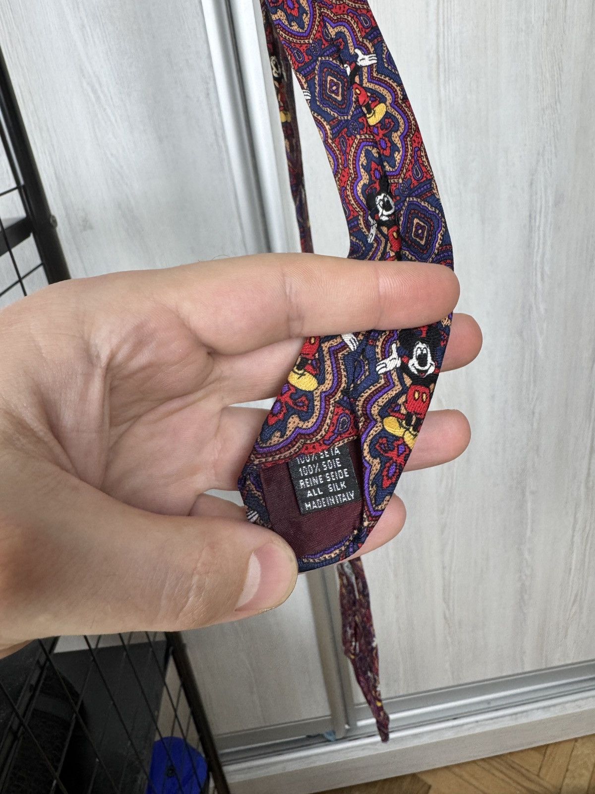 Mickey Mouse VINTAGE 80s 90s Mickey Mouse Logo Paisley DISNEY Silk TIE Size ONE SIZE - 8 Thumbnail