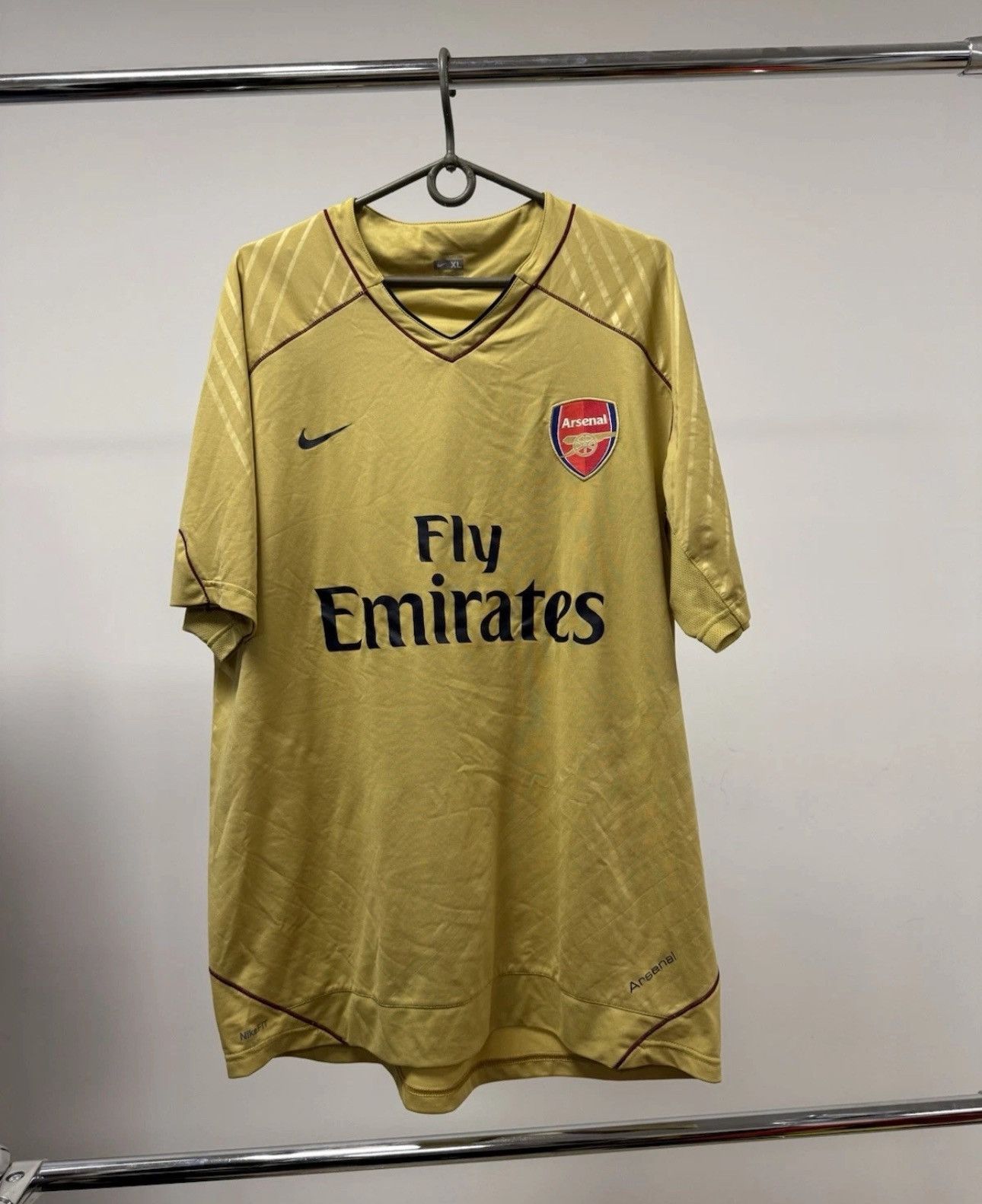 Nike × Vintage Nike Arsenal London Fly Emirates 2007/2008 Gold Jersey Size US XL / EU 56 / 4 - 1 Thumbnail