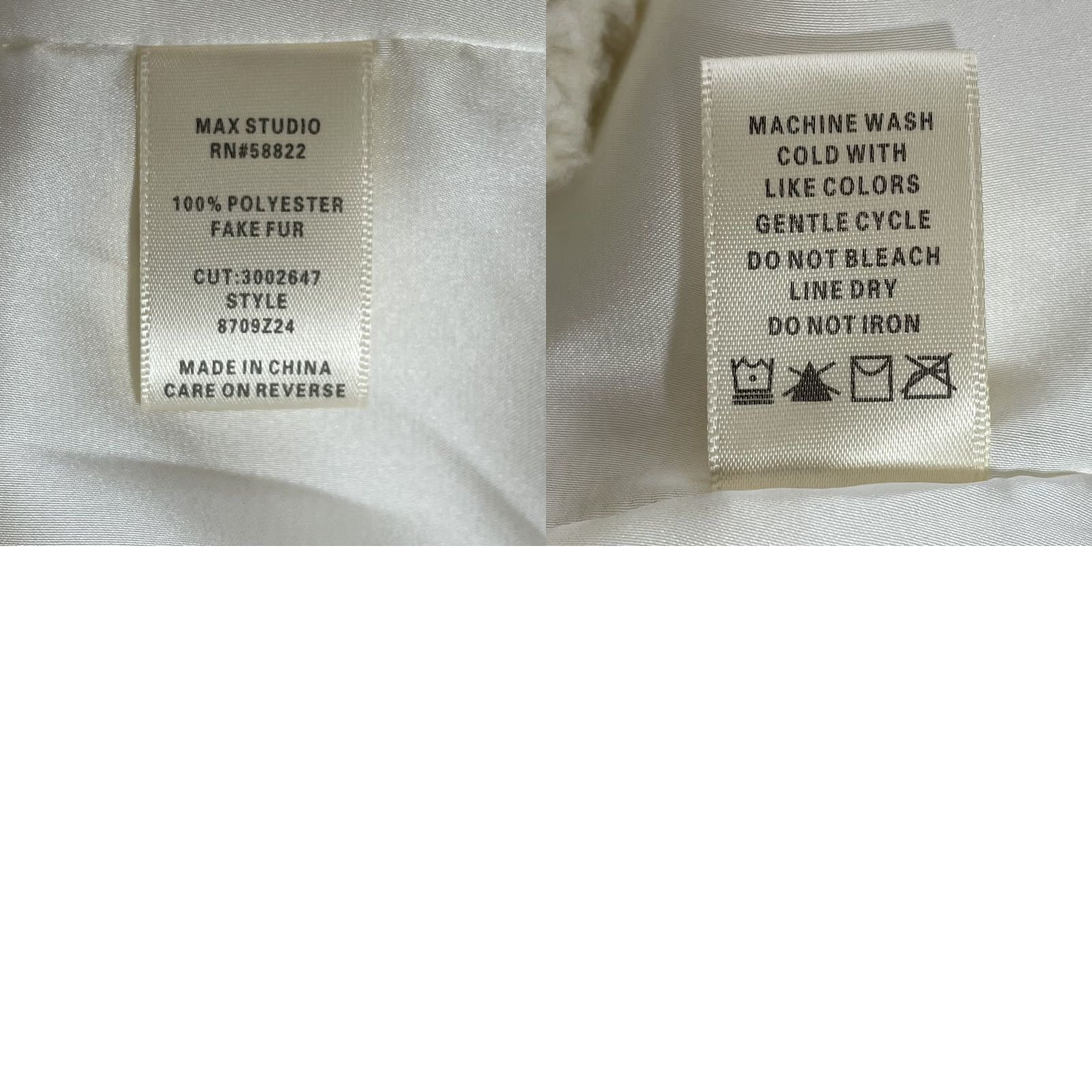 Vintage Max Studio Womens Teddy Coat Jacket Size Large Ivory Hidden Snaps Pockets NWT Size L / US 10 / IT 46 - 8 Thumbnail