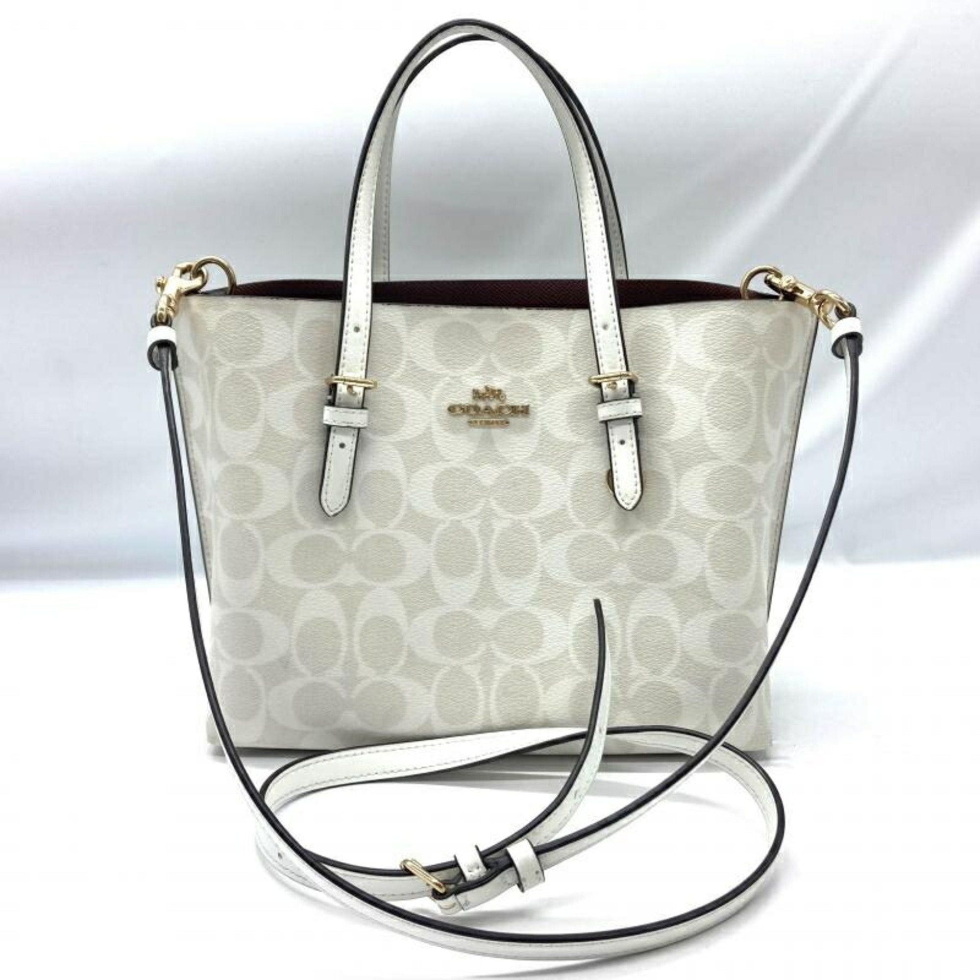 image of Coach Mori Tote Signature Shoulder Bag White C4250, Women's