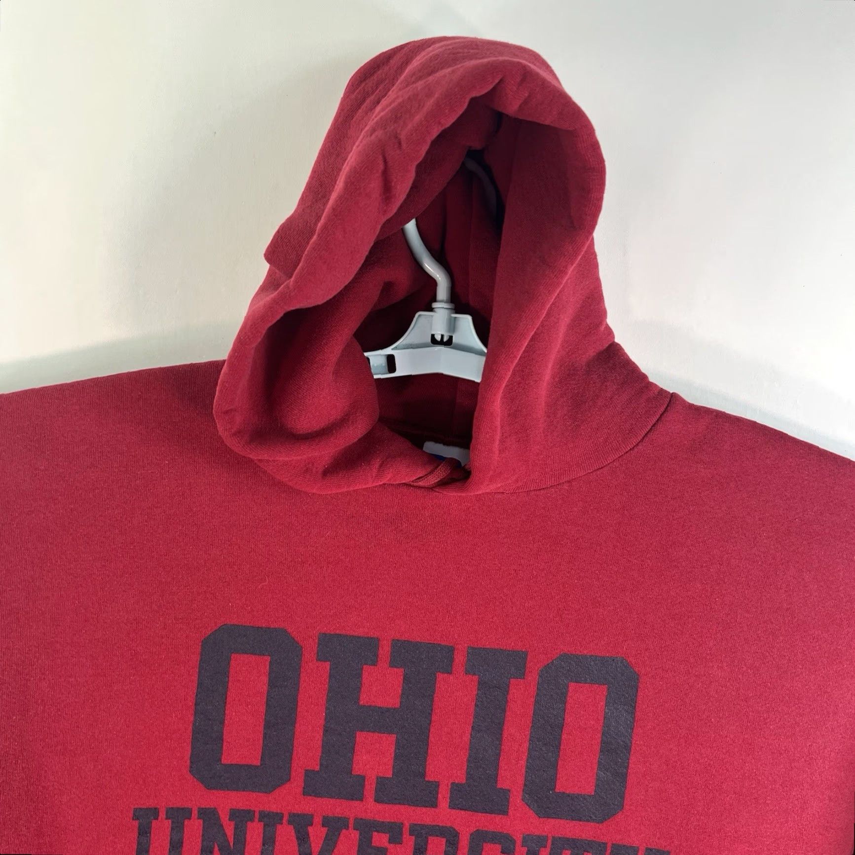 Vintage VINTAGE Russell Ohio State University Hoodie Mens L Red University Graphic Print Hooded Pullover Winter Football 50 in Chest Mens Size US L / EU 52-54 / 3 - 5 Thumbnail