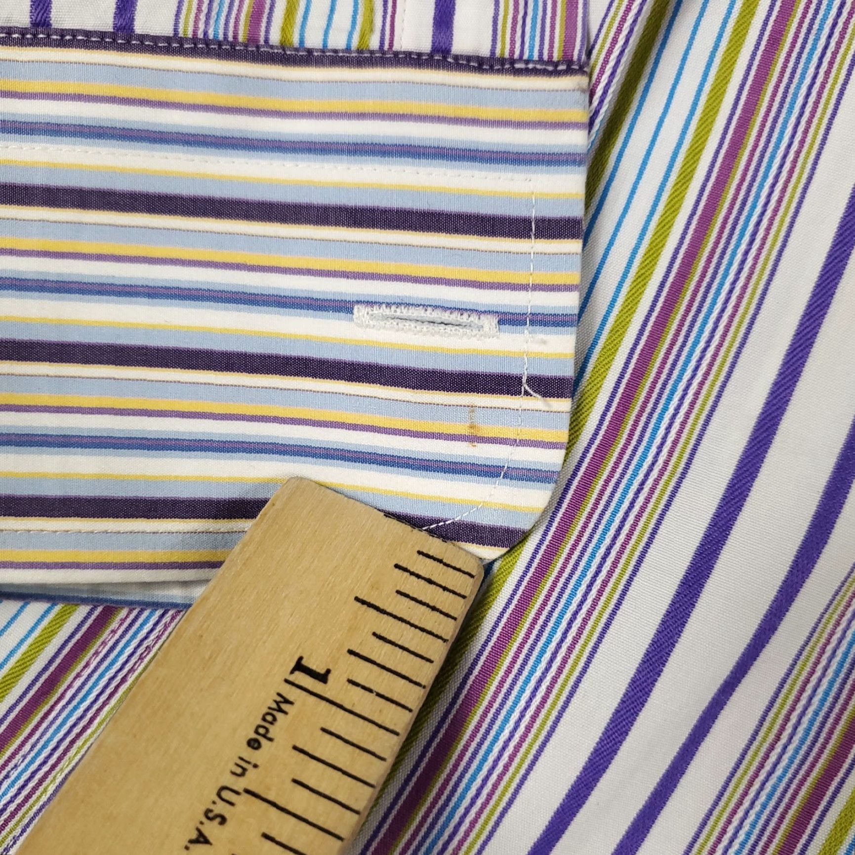 Etro ETRO Button-Up Shirt Men's Size 42 Striped Blue Purple Cotton Long Sleeve Made in Italy Size US XL / EU 56 / 4 - 3 Thumbnail