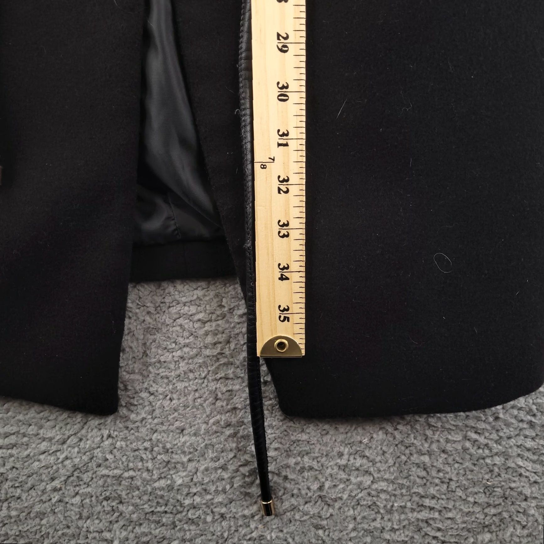 H&M H&M Trench Coat Black Womens 14 Warm Leather Accents Belted Long Overcoat Size XL / US 12-14 / IT 48-50 - 7 Thumbnail