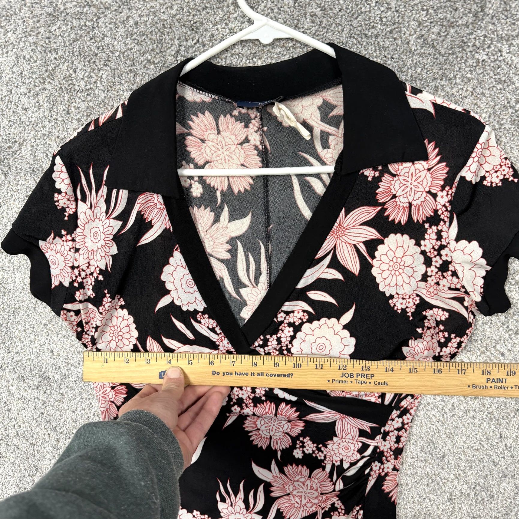 Vintage VINTAGE Rag Wrap Dress M Black Floral Knit Jersey Casual Womens Size M / US 6-8 / IT 42-44 - 2 Thumbnail