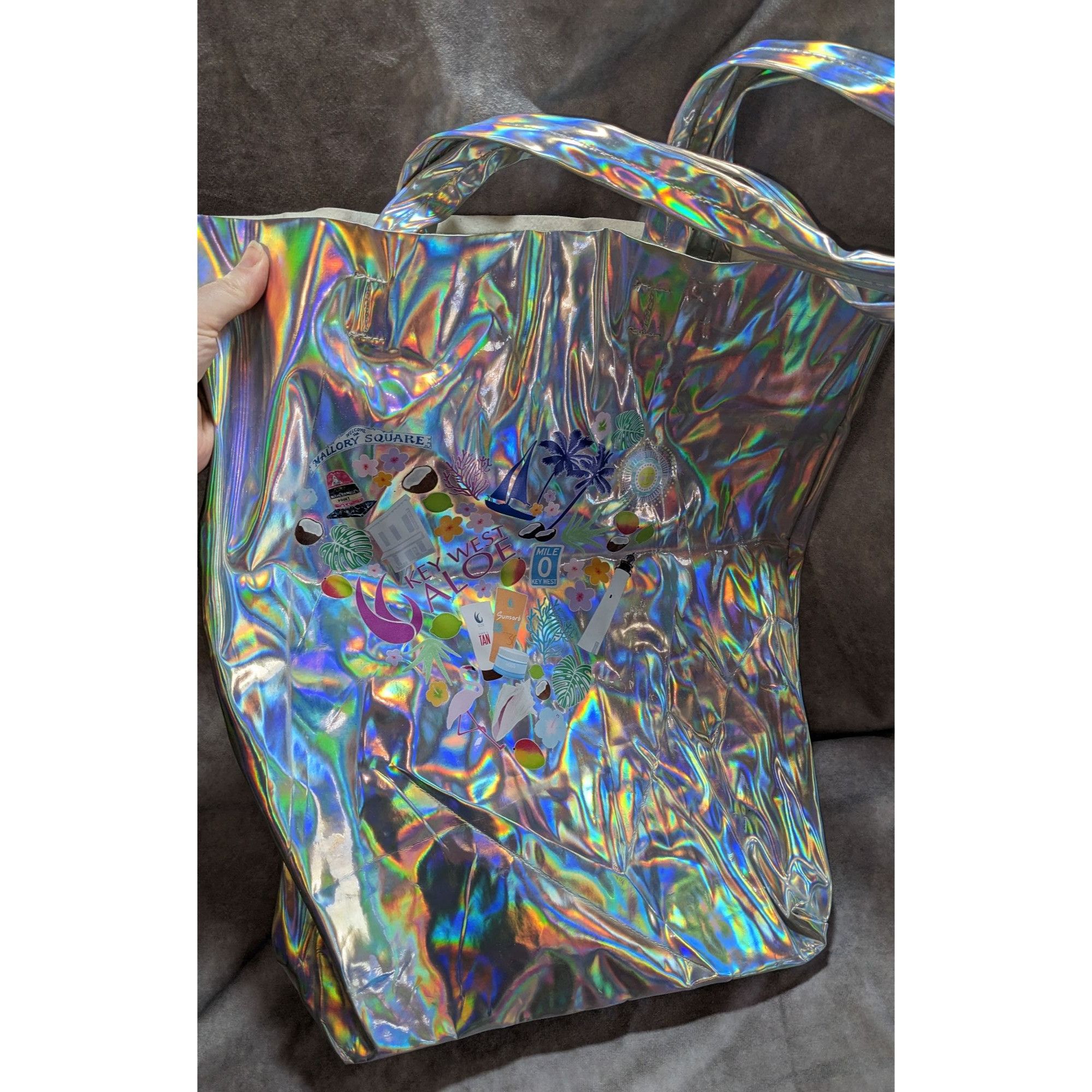 Other Key West Aloe Holographic Florida-Themed Tote Bag Size ONE SIZE - 5 Thumbnail