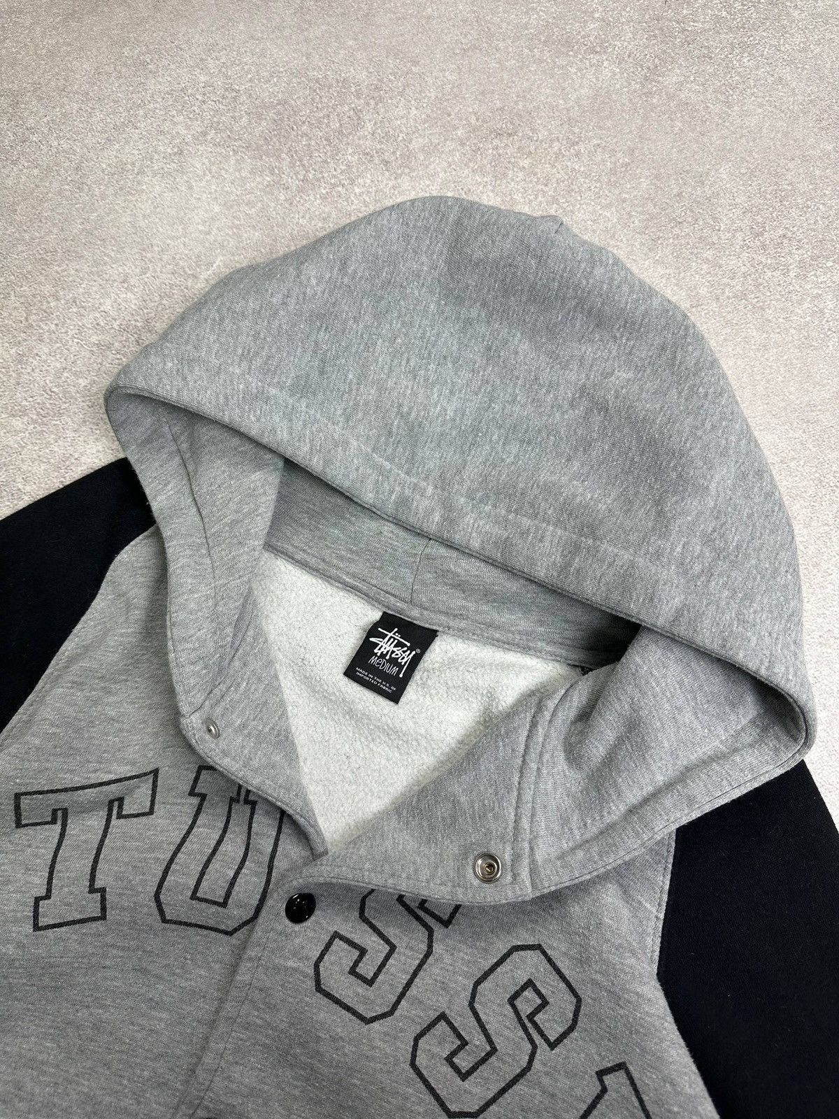 Stussy Vintage Stussy Spellout Hooded Boxy Cotton Bomber Jacket M Size US M / EU 48-50 / 2 - 5 Thumbnail