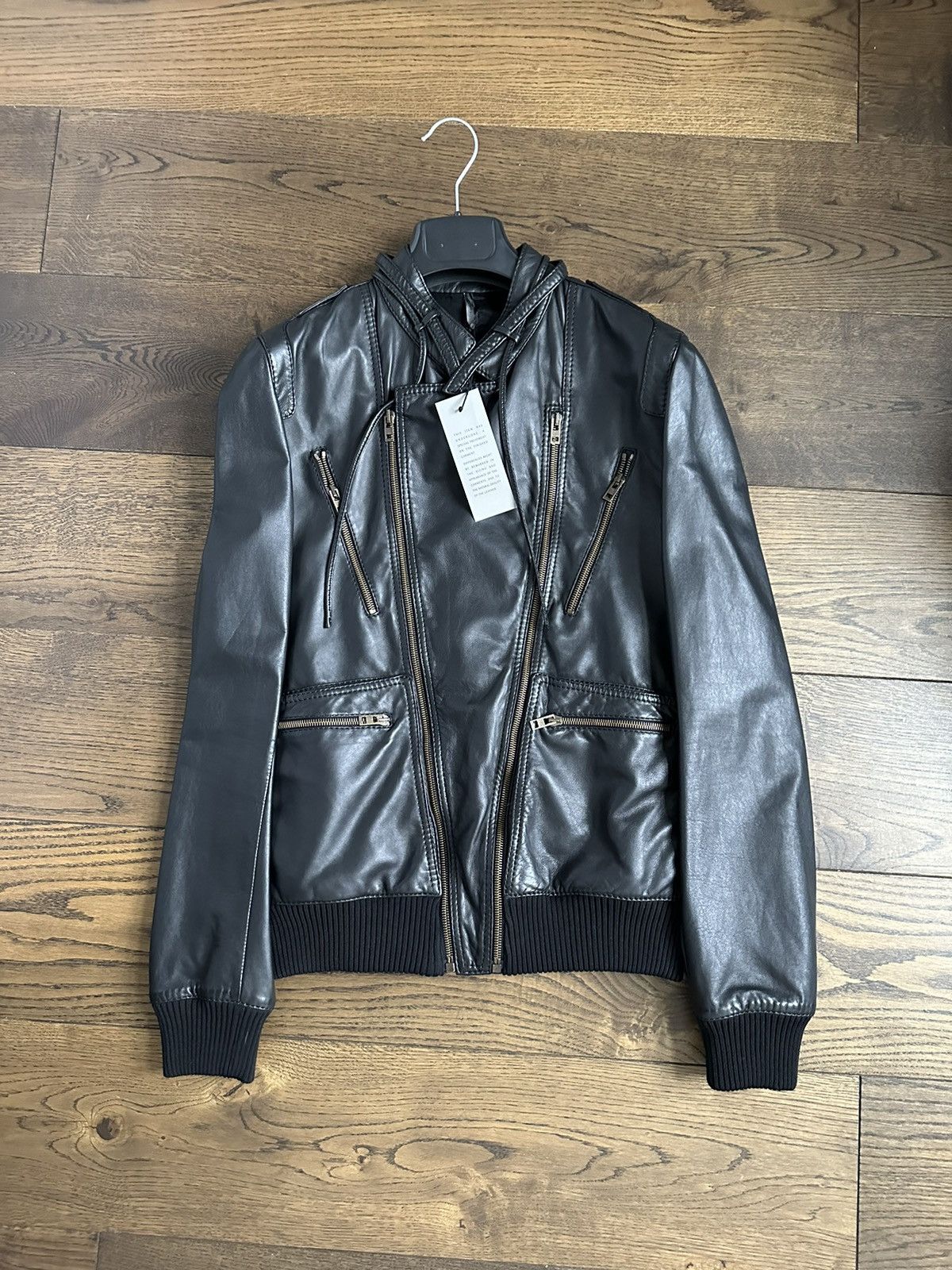 image of Dior x Hedi Slimane Archive Leather Jacket in Black, Men's (Size Small)