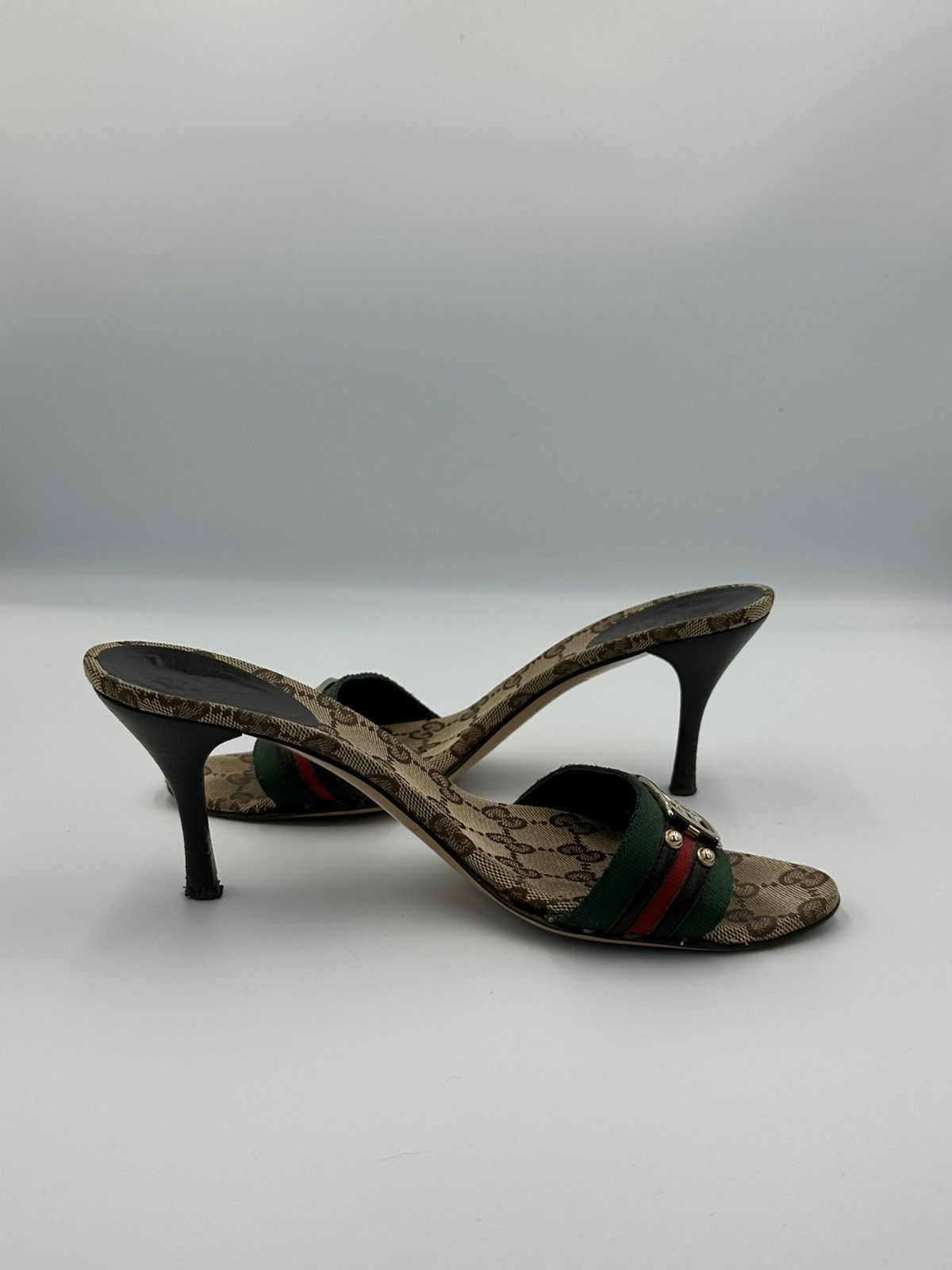Gucci Gucci cloth heeled sandals monogram interlocking GG with box Size US 6 / IT 36 - 9 Thumbnail