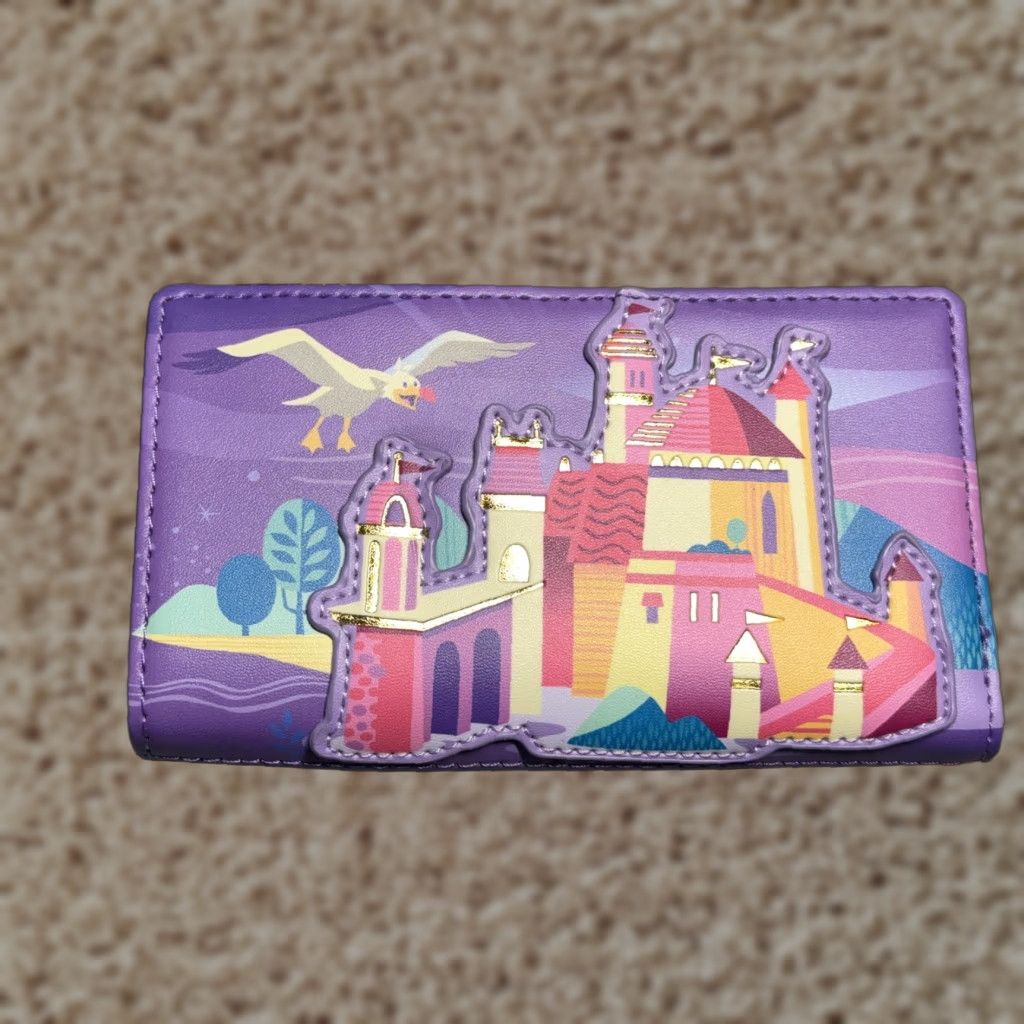 Vintage Loungefly Disney Princess Ariel Castle Collection Wallet Purple One Size Zip-Around Faux Leather Womens Size ONE SIZE - 1 Thumbnail