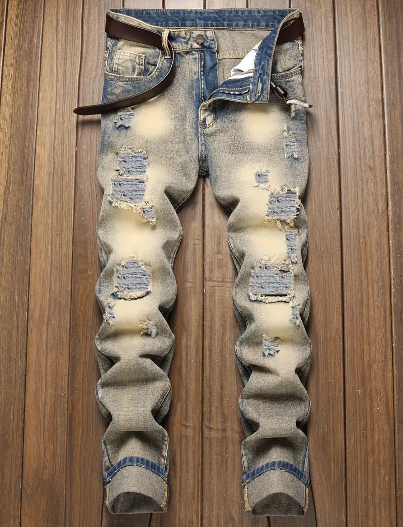 Designer × Vintage Men's Vintage Style Ripped Jeans Size US 44 / EU 60 - 1 Thumbnail