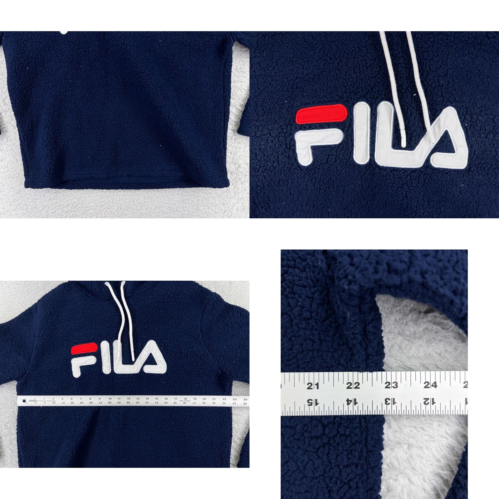 Fila FILA Sweater Women XL Blue 100% Polyester Sherpa Hoodie Pullover Size XL / US 12-14 / IT 48-50 - 8 Thumbnail