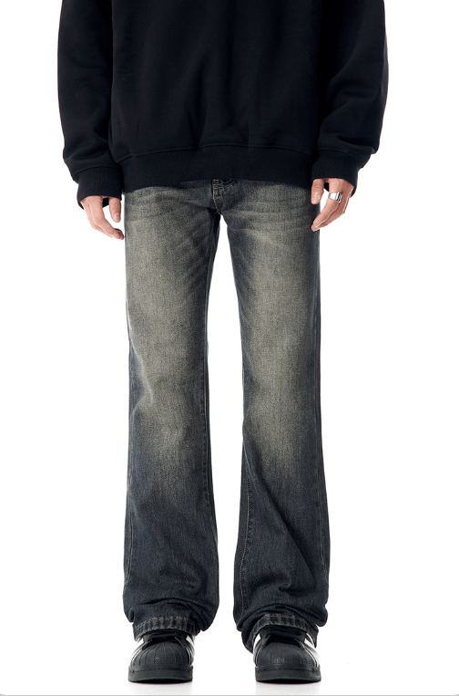 Japanese Brand × Jean American vintage washed cracked straight jeans Size US 32 / EU 48 - 1 Thumbnail