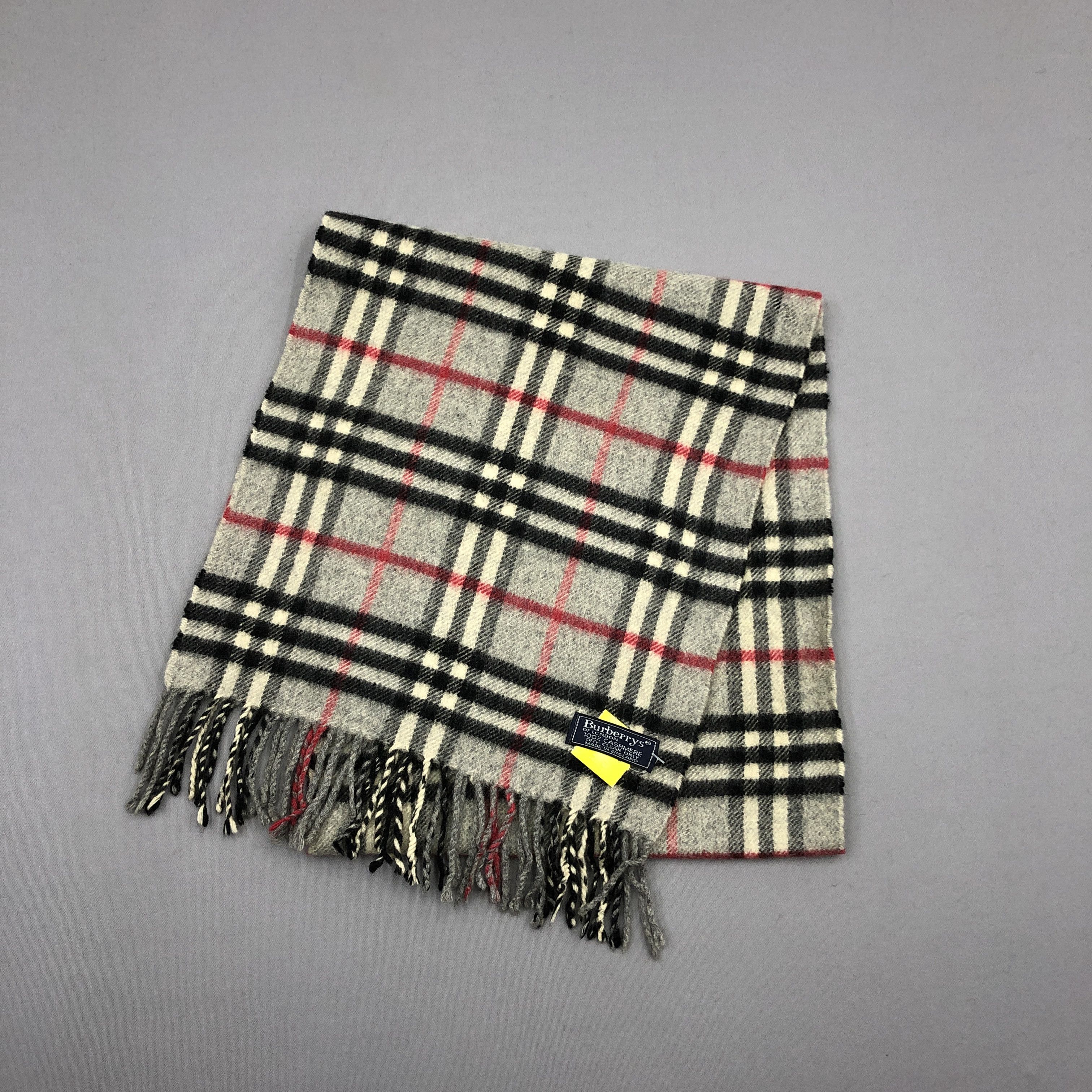 Burberry × Vintage Vintage Burberry Scarf Muffler Wool Cashmere Scarves Size ONE SIZE - 3 Thumbnail