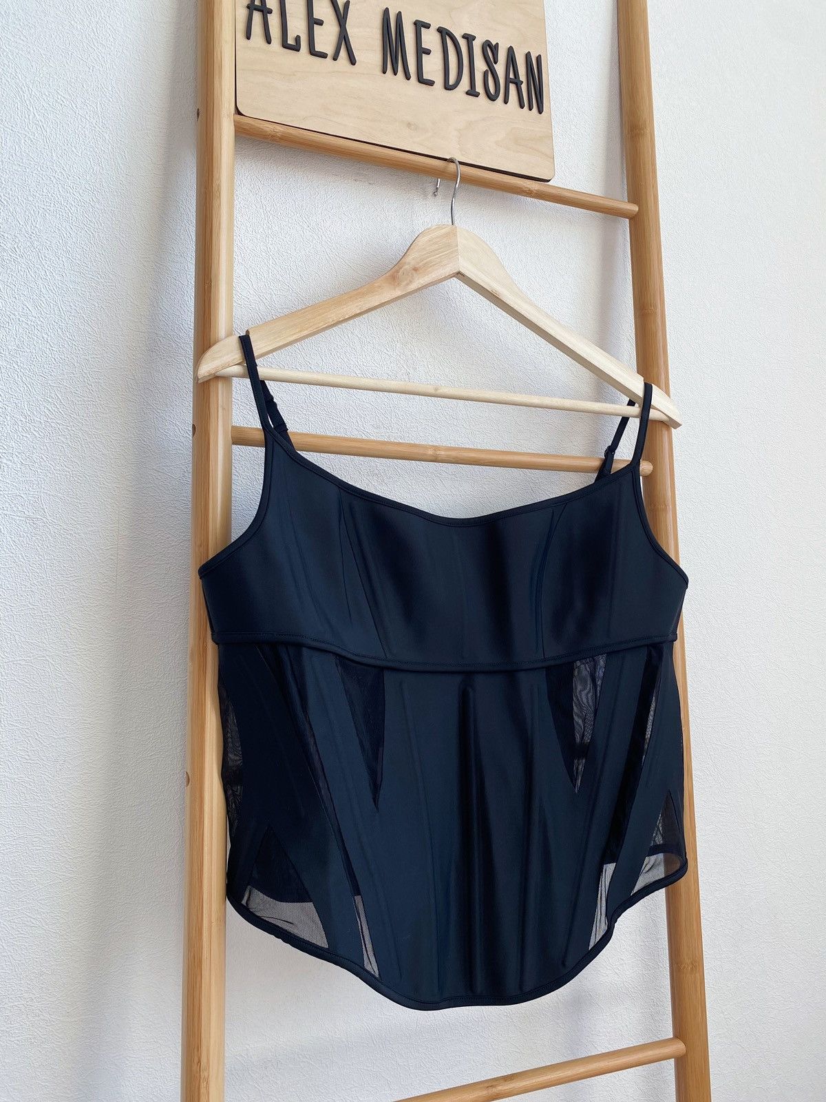 H&M × Mugler × Thierry Mugler Mugler x H&M Mesh-Paneled Corset Top Black Size L Size L / US 10 / IT 46 - 1 Thumbnail