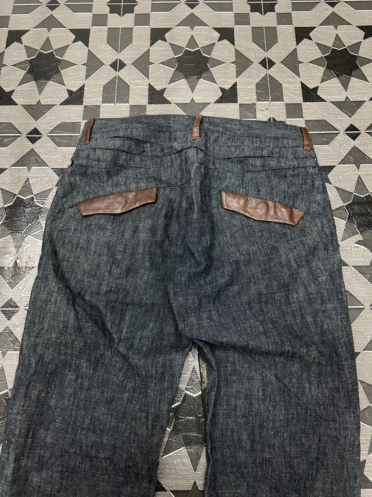 Japanese Brand A.m.g.e Made in Japan Gold Platted Denim Pant Size US 31 - 19 Thumbnail