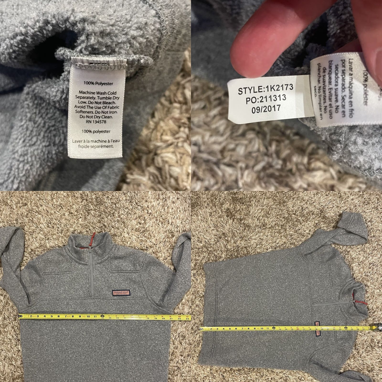 Vineyard Vines Vineyard Vines Shep Shirt 1/4 Zip Sweatshirt S Gray Fleece Men Pullover Size US S / EU 44-46 / 1 - 8 Thumbnail