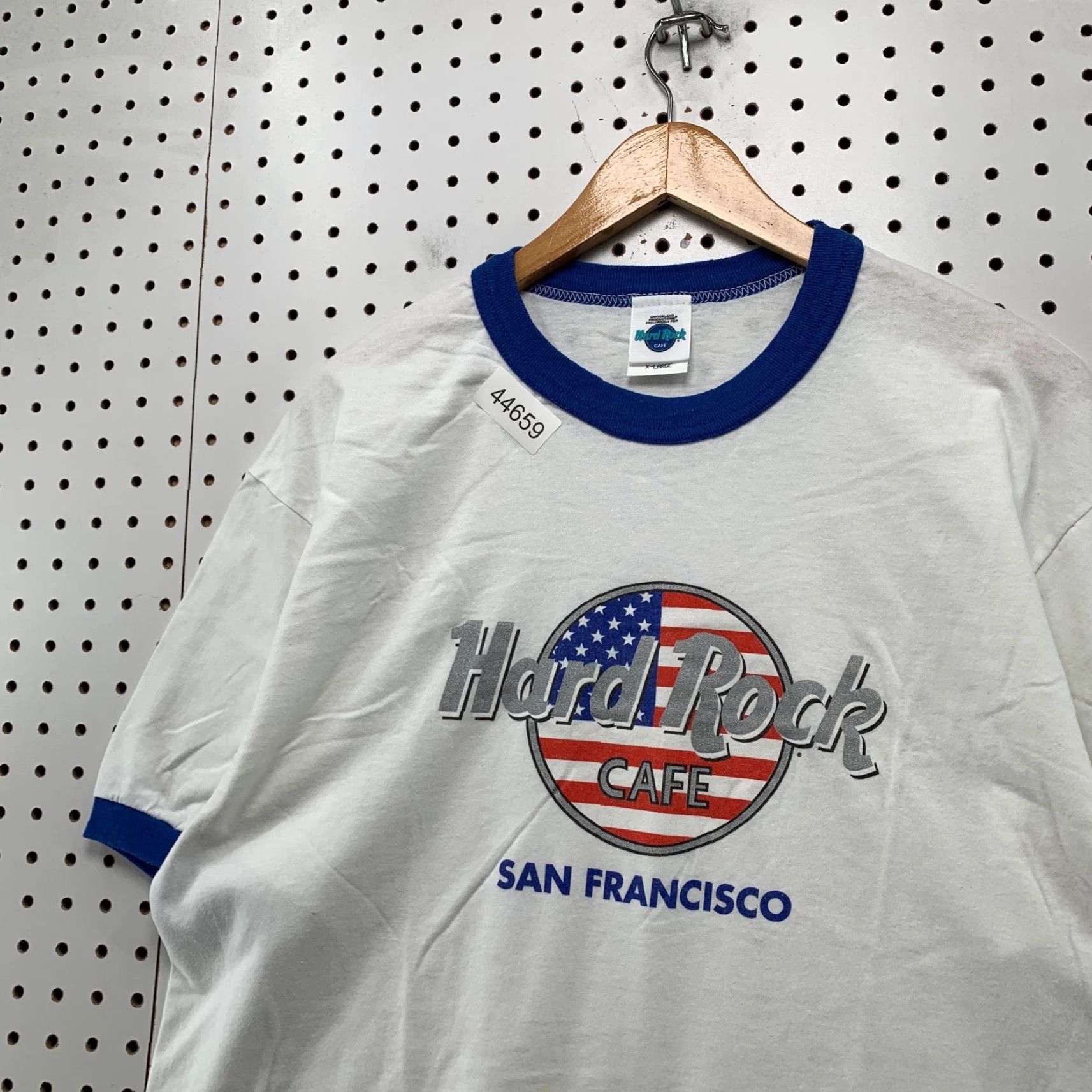 Hard Rock Cafe Vintage Hard Rock Cafe Shirts Mens XL White San Francisco USA Flag Made USA Size US XL / EU 56 / 4 - 4 Thumbnail